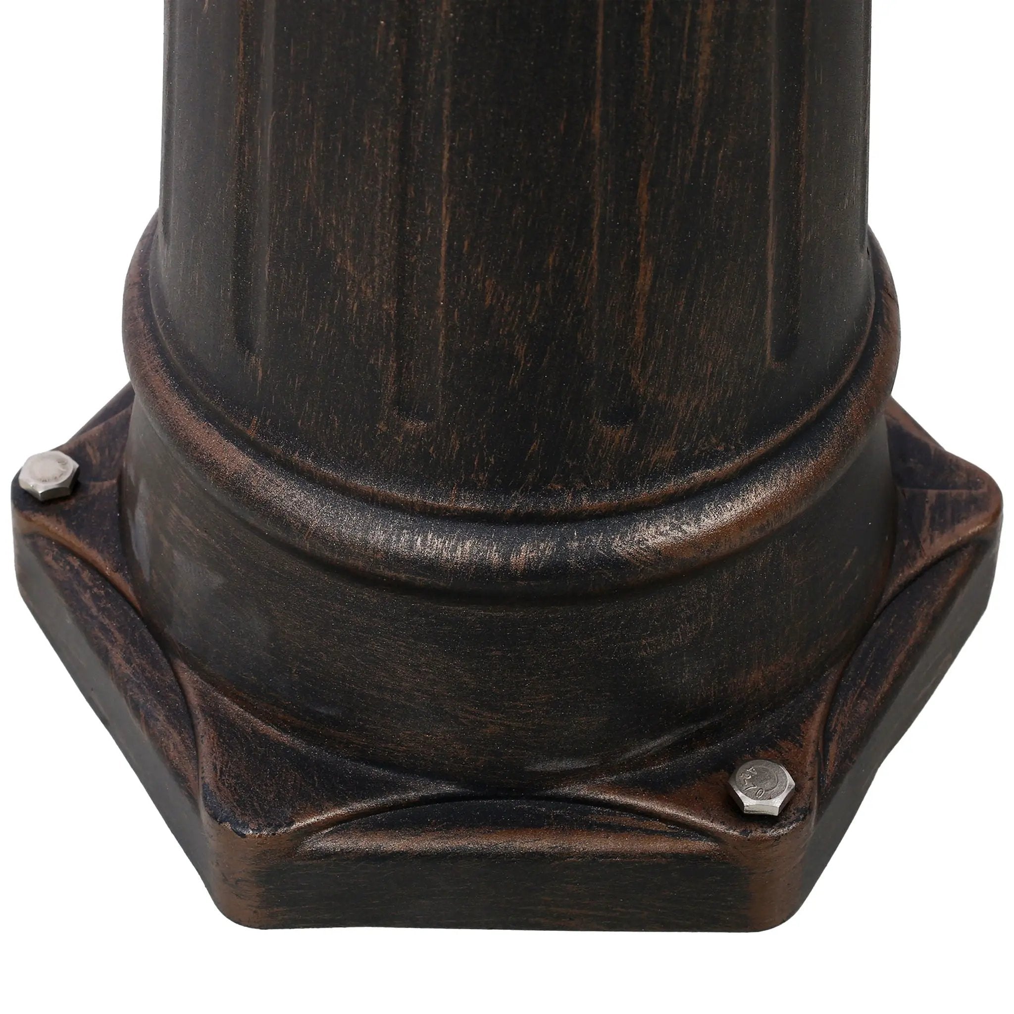 Stratford - Heavy Duty Cast Aluminum Mailbox With Post And Solar Light, Fluted Base, Decorative Modern Mailbox - Brown by HouseOfZazla