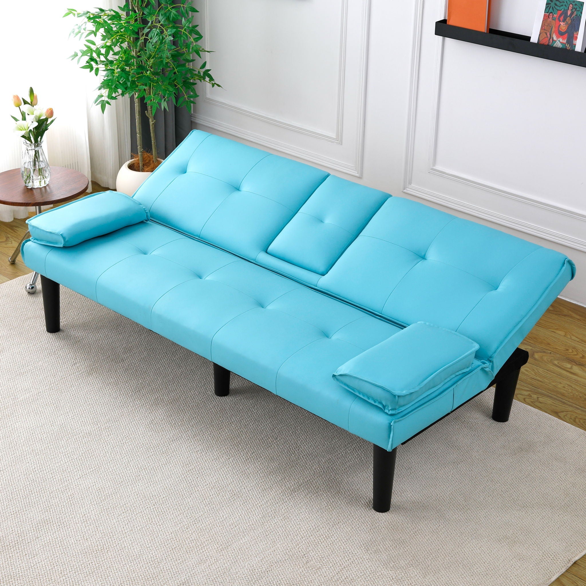 Sofa Bed With Foldable Design And Cup Holder by HouseOfZazla