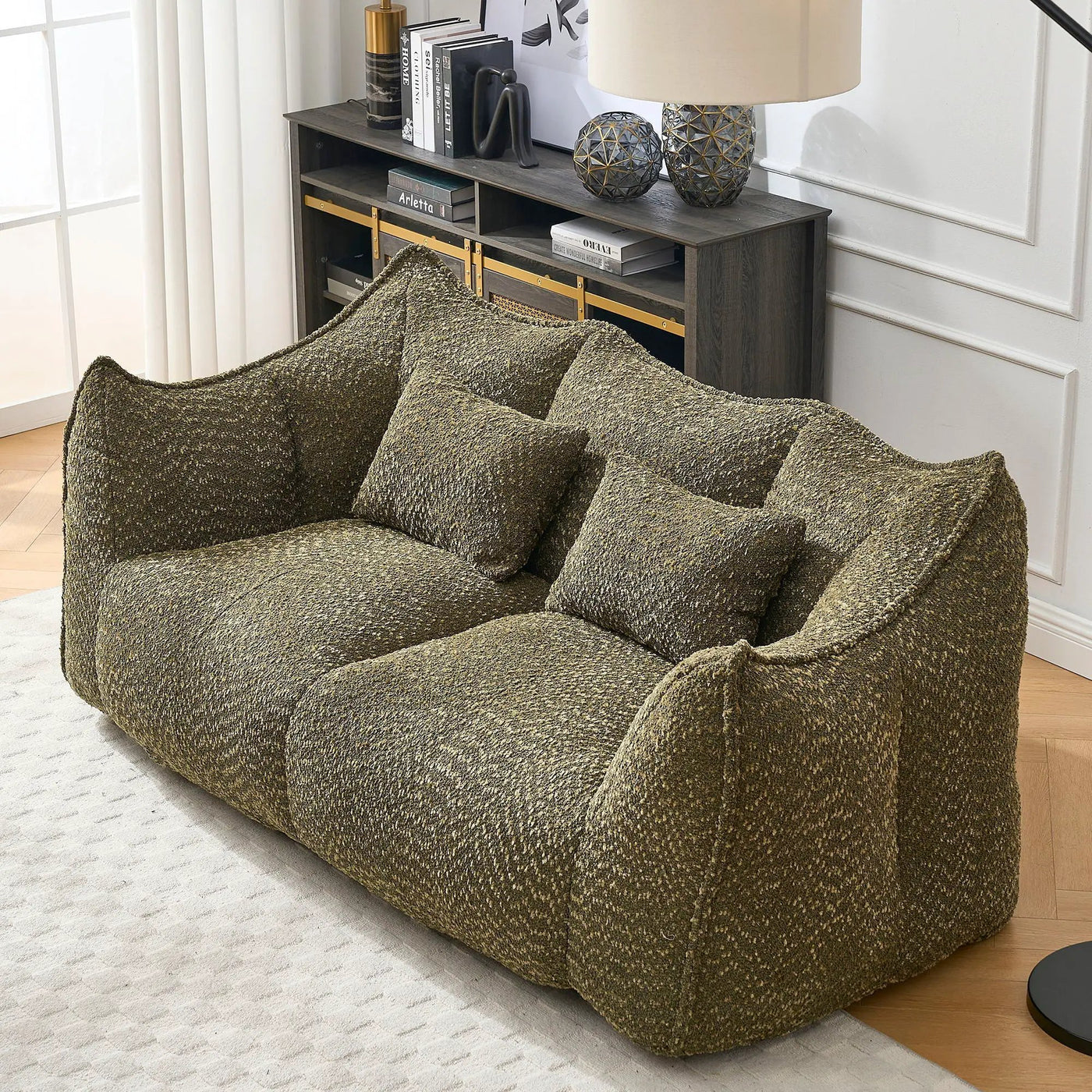Comfortable Dual Beanbag Chair With High Resilience Foam Core For 2 People by HouseOfZazla