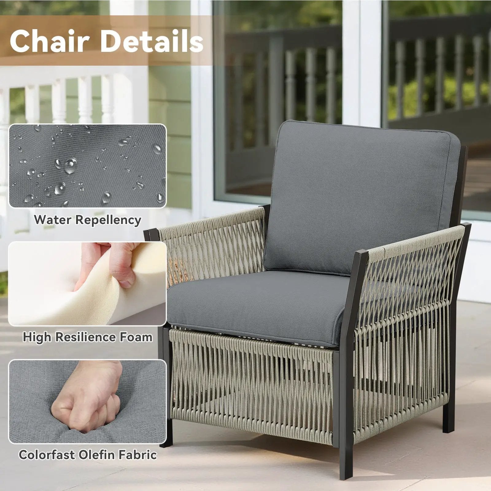 Outdoor Patio Arm Chairs Set of 2 by HouseOfZazla