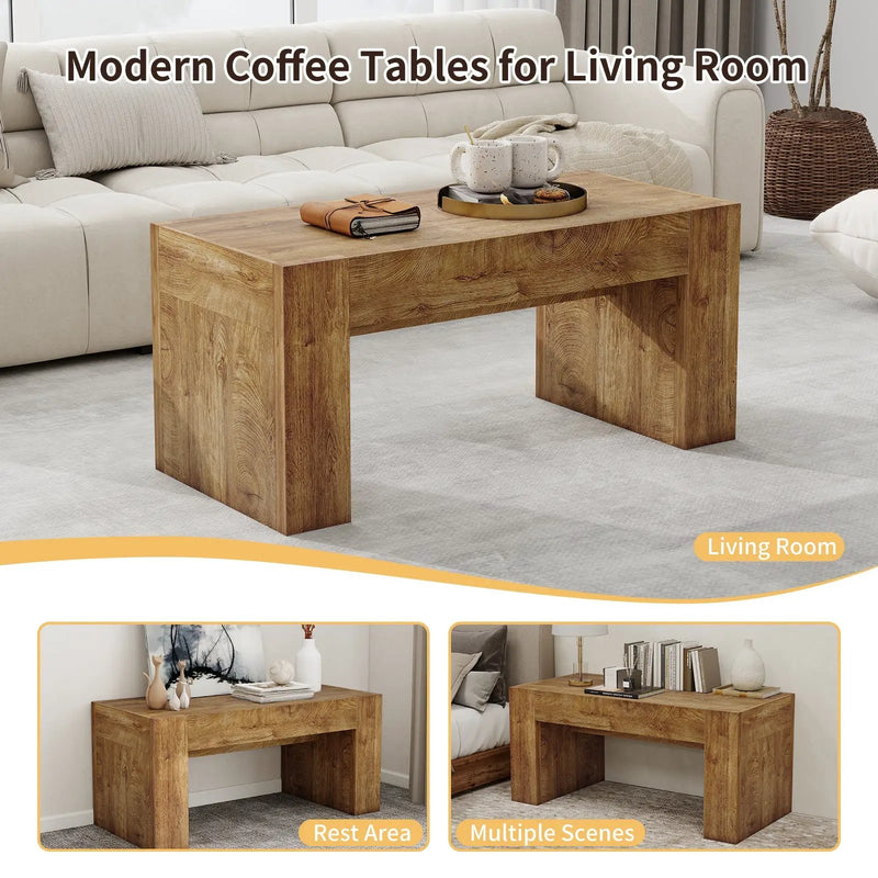 48" Farmhouse Coffee Table with Hidden Storage Drawer by HouseOfZazla