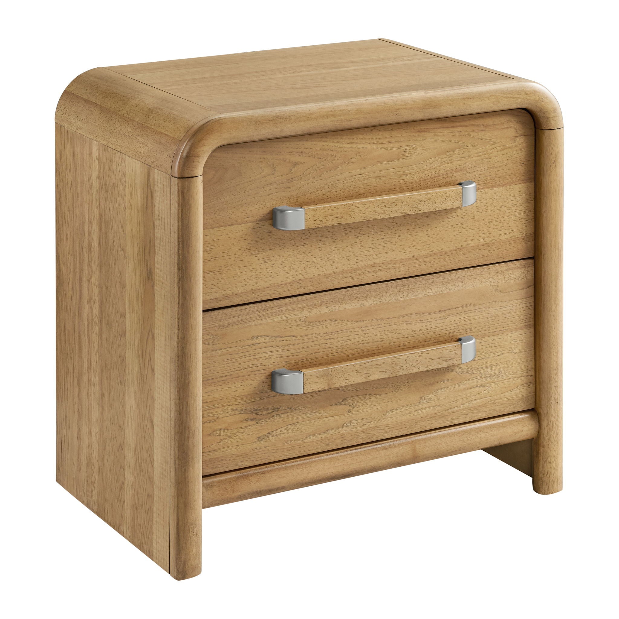 2 Drawer Nightstand With USB Charging - Brown by HouseOfZazla