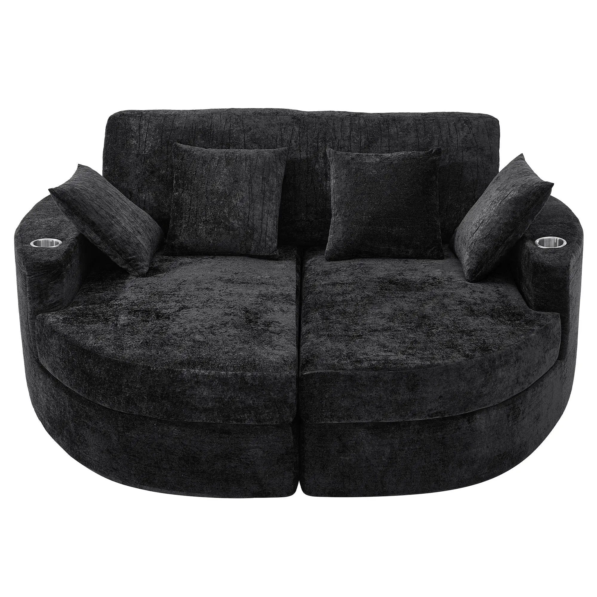 Boneless Design Upholstered Sofa Bed With Cup Holders by Unique Piece Furniture
