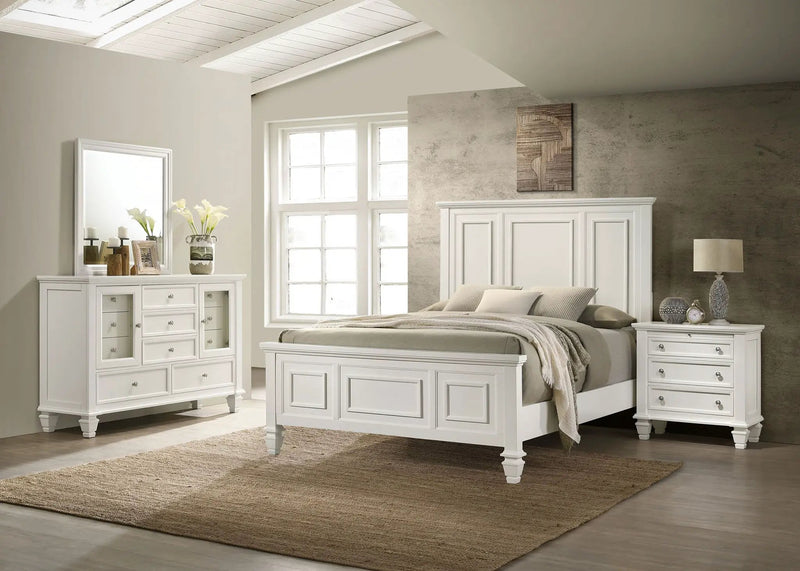 Sandy Beach 4-piece Eastern King Bedroom Set Cream White by Unique Piece Furniture