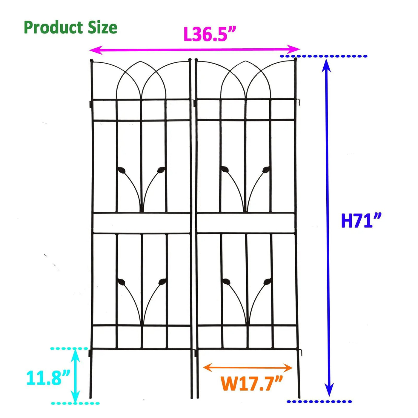 Metal Garden Trellis Rustproof For Climbing Plants Outdoor Flower Support by Unique Piece Furniture