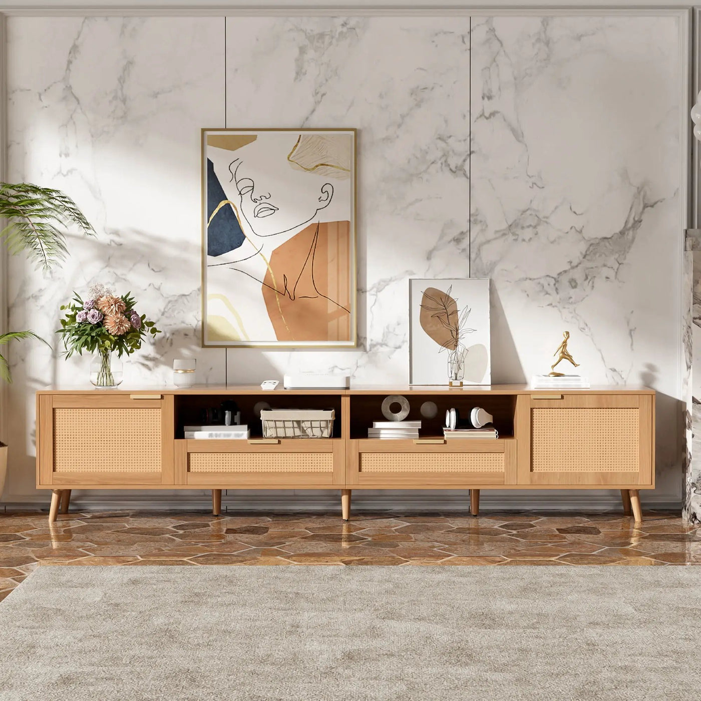TV Stand, Media Console With Cable Management by Unique Piece Furniture