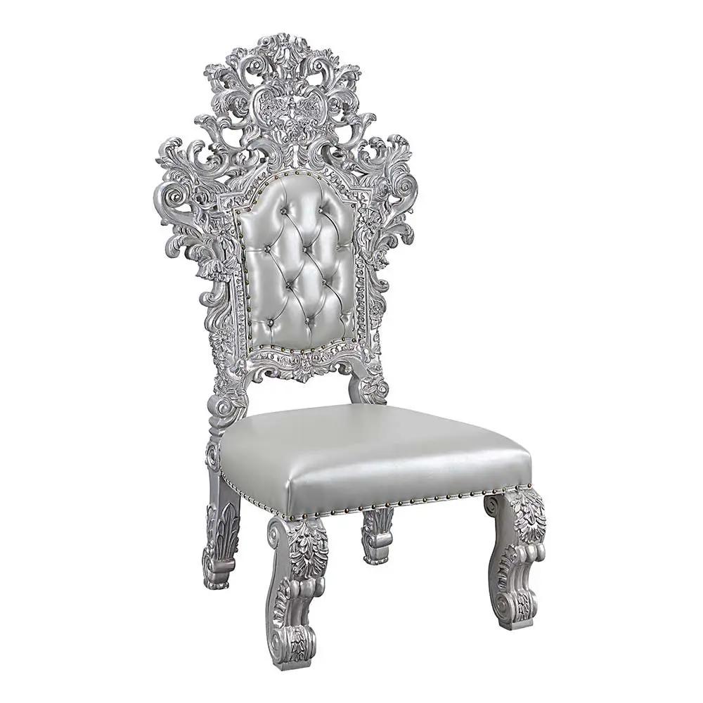 Valkyrie - Side Chair (Set of 2) - Synthetic Leather & Antique Platinum by Unique Piece Furniture