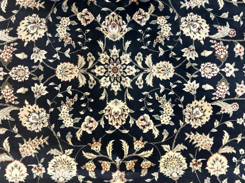 Black Pak Persian Rug 8x10, Floral Allover by Jewel Rugs