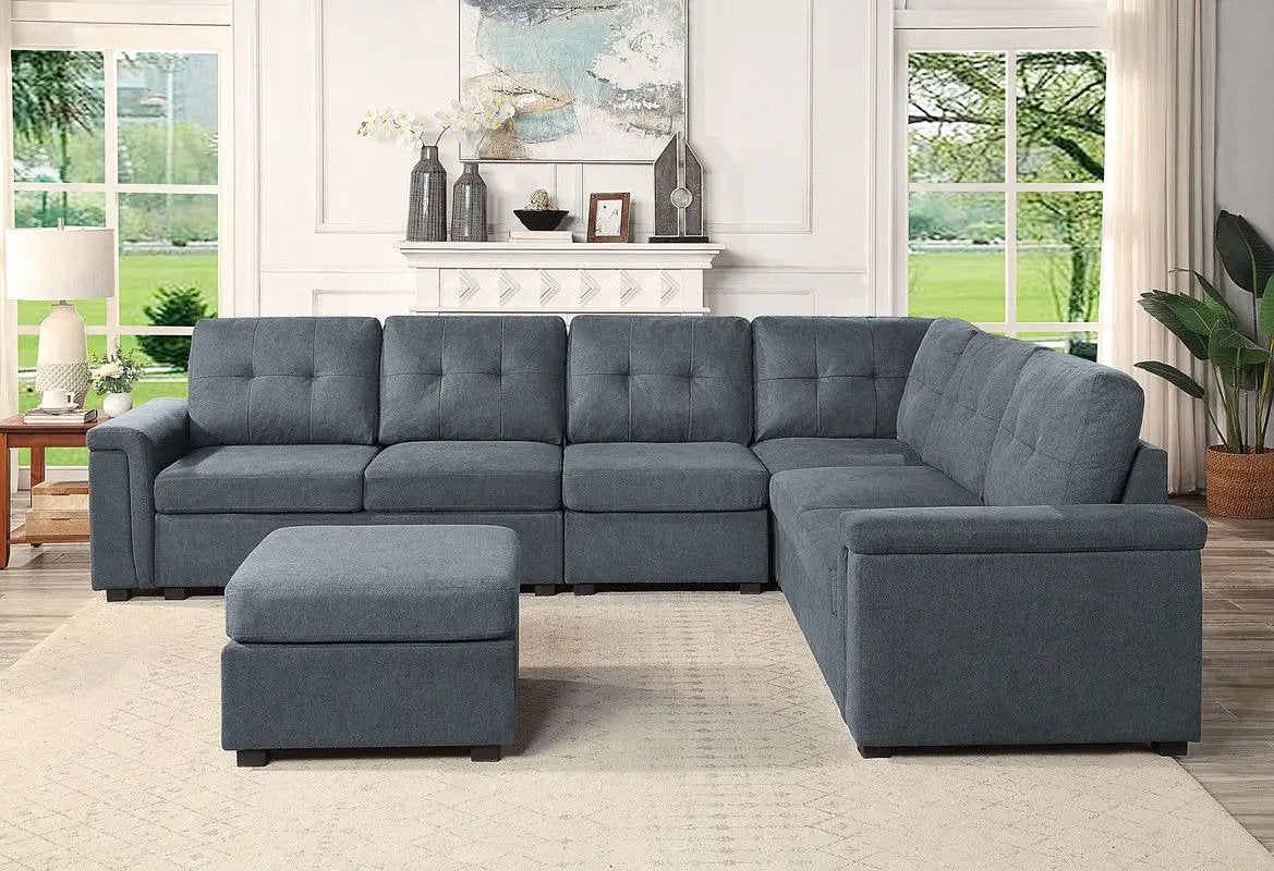 Isla - Fabric Sectional Sofa With Ottoman by Unique Piece Furniture