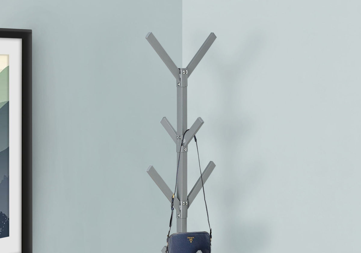Freestanding Coat Rack with 8 Hooks - Black, Gray, or White, photo 7 of 12