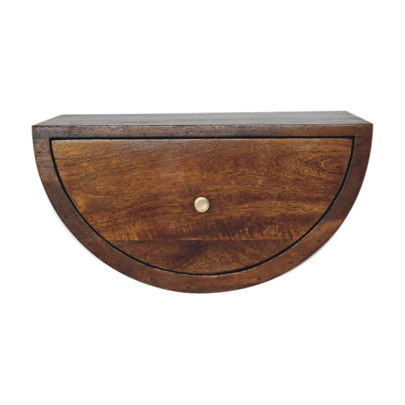 Solid Wood Chestnut Crescent Floating Nightstand by HouseOfZazla