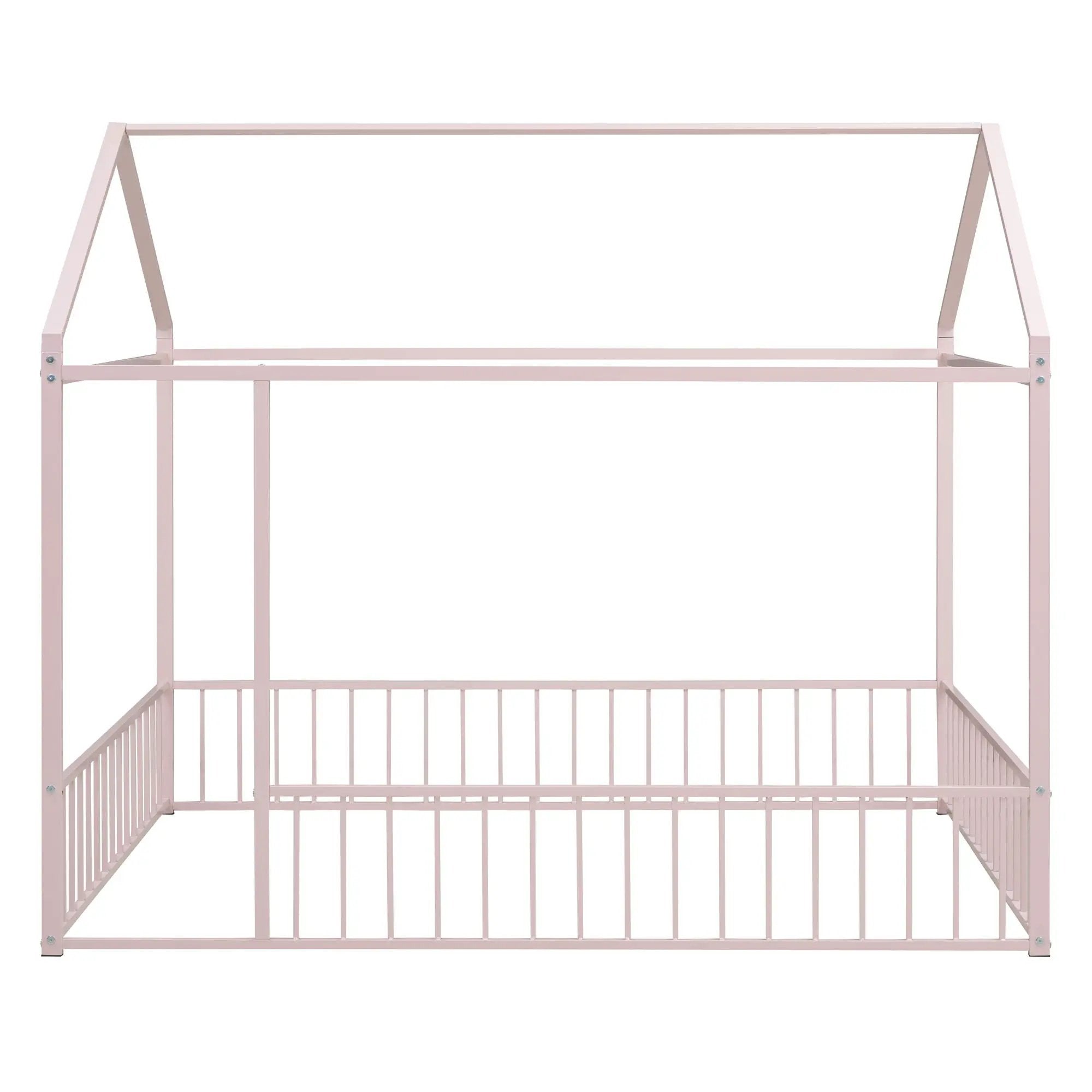 Metal Bed House Bed Frame With Fence by Unique Piece Furniture