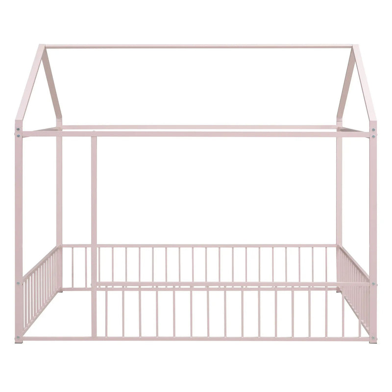 Metal Bed House Bed Frame With Fence by Unique Piece Furniture