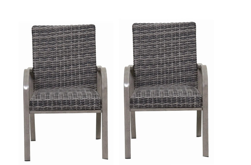 2PC Outdoor Dining Chair with Hand-Painted Frame and Water-Washed Cotton Seat by HouseOfZazla