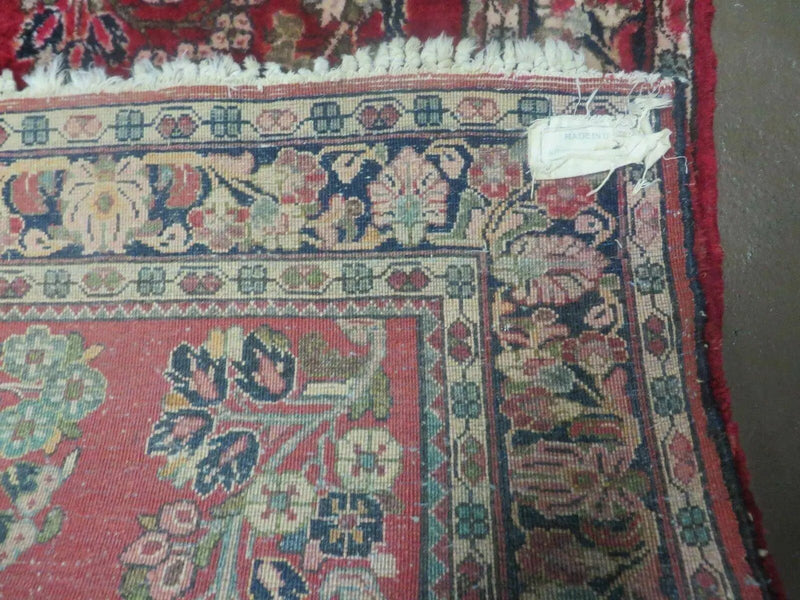 Red Persian Sarouk Rug 3x5, Antique Persian Carpet 1920s, Hand Knotted, Floral, Wool, Oriental Rug, Handmade Rug by Jewel Rugs