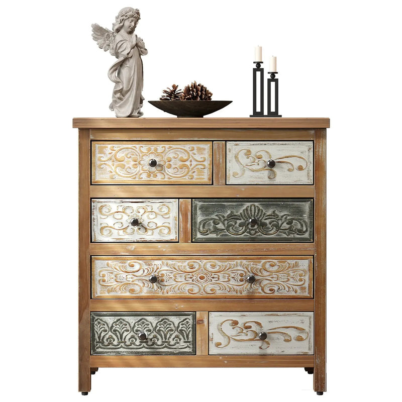 Vintage Wooden Accent Chest with 6 Drawers by HouseOfZazla