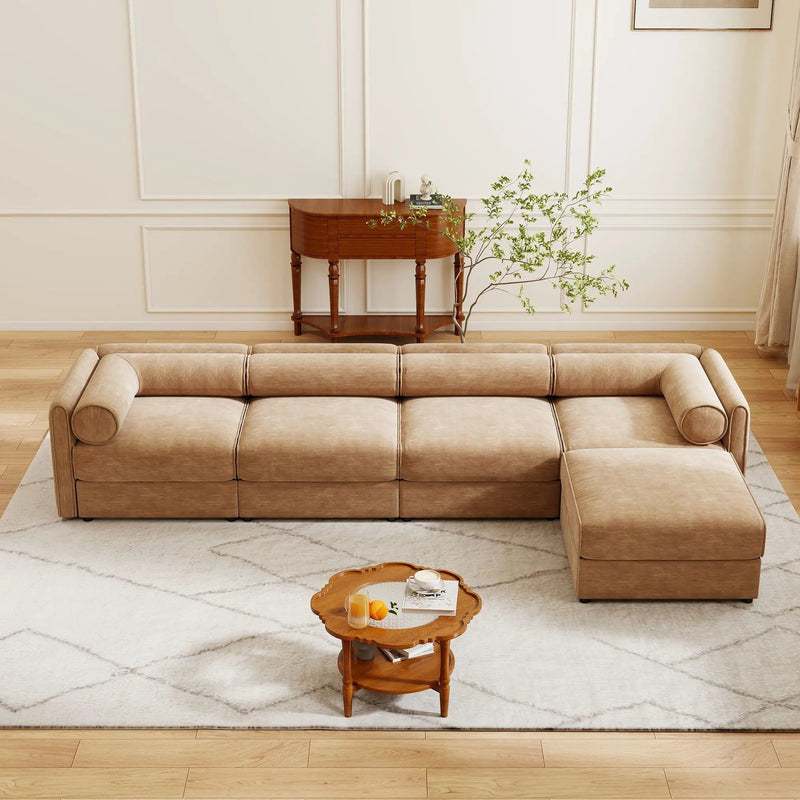 Contemporary Elegant Sofa With Storage And Ottoman by Unique Piece Furniture
