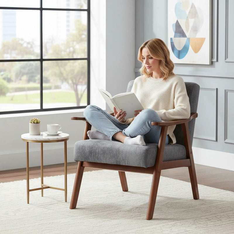 Accent Chair, Classic Mid Century Modern For Extra Seating by Unique Piece Furniture