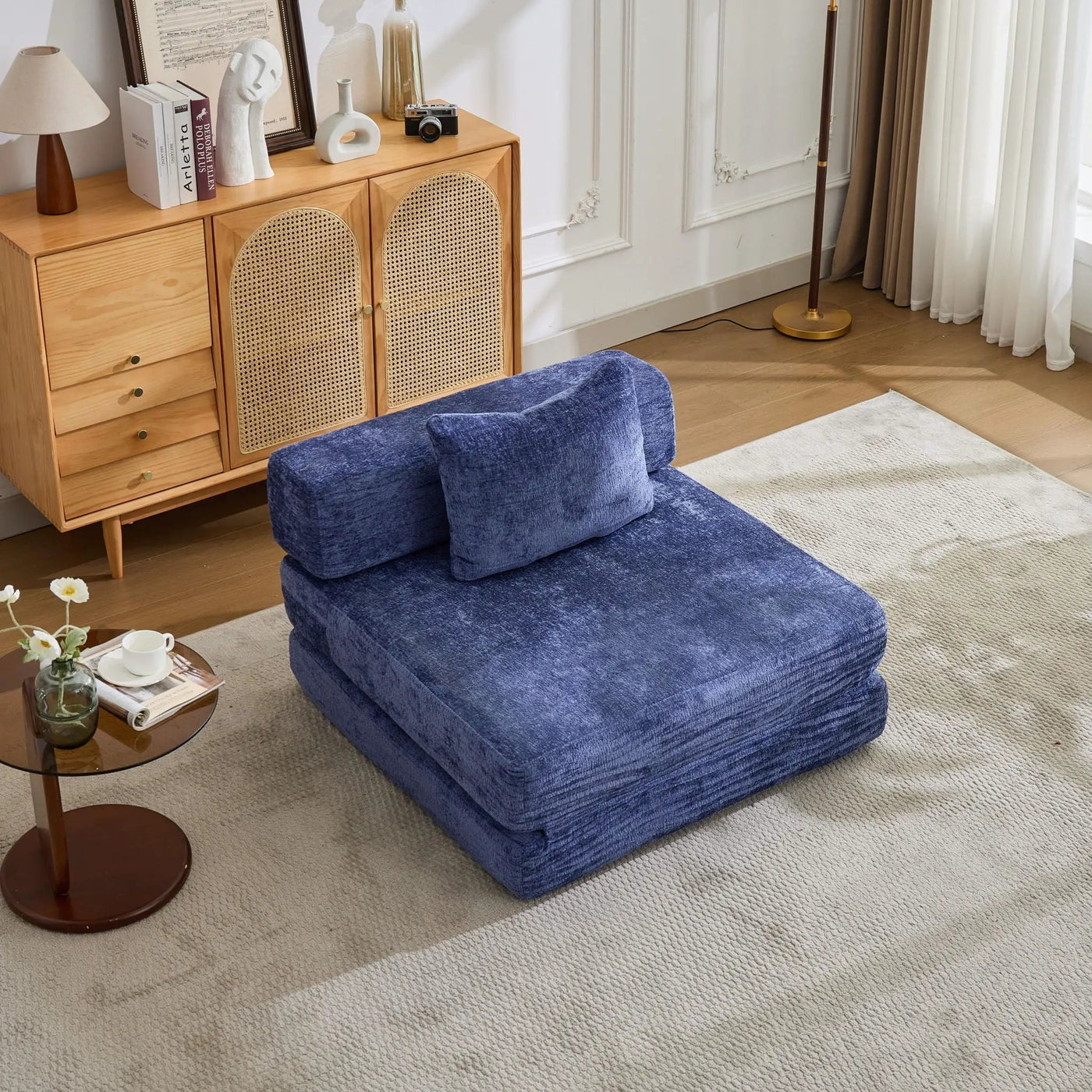 Convertible Floor Sofa Bed With Fixed Shape Frame For Living Room by HouseOfZazla