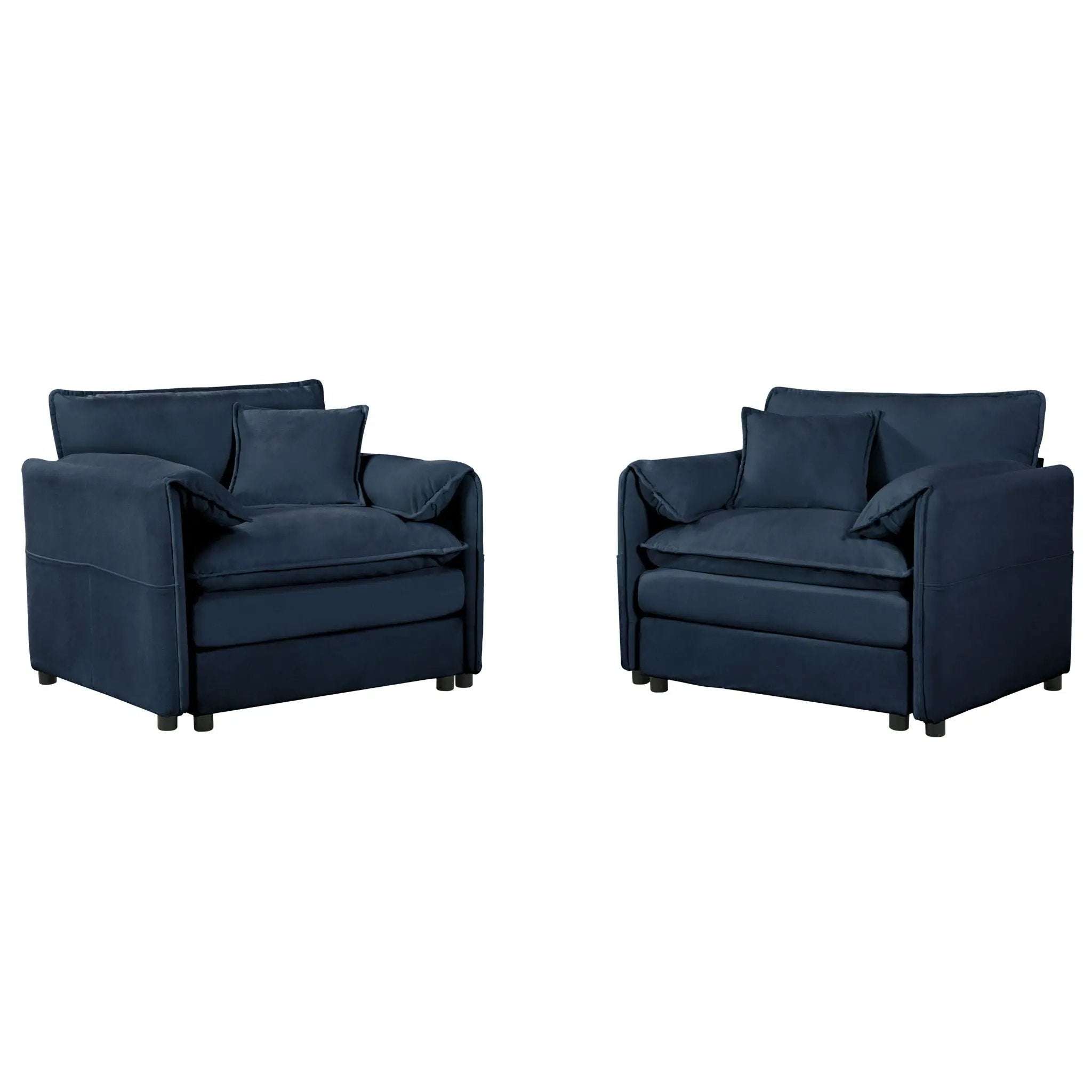 Modern Oversized Accent Chair, Comfy Single Sofa With Large Seat (Set of 2) by HouseOfZazla