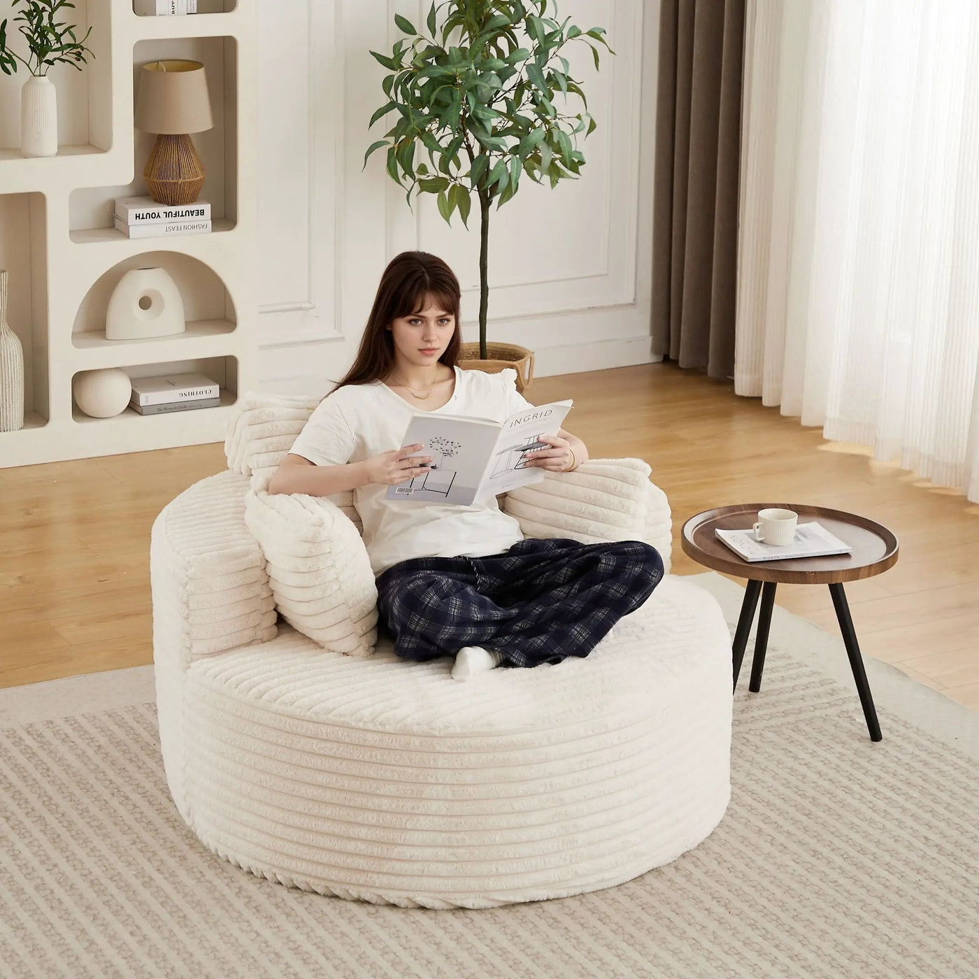 Modern Single Sofa With Backrest Pillow For Living Room by HouseOfZazla