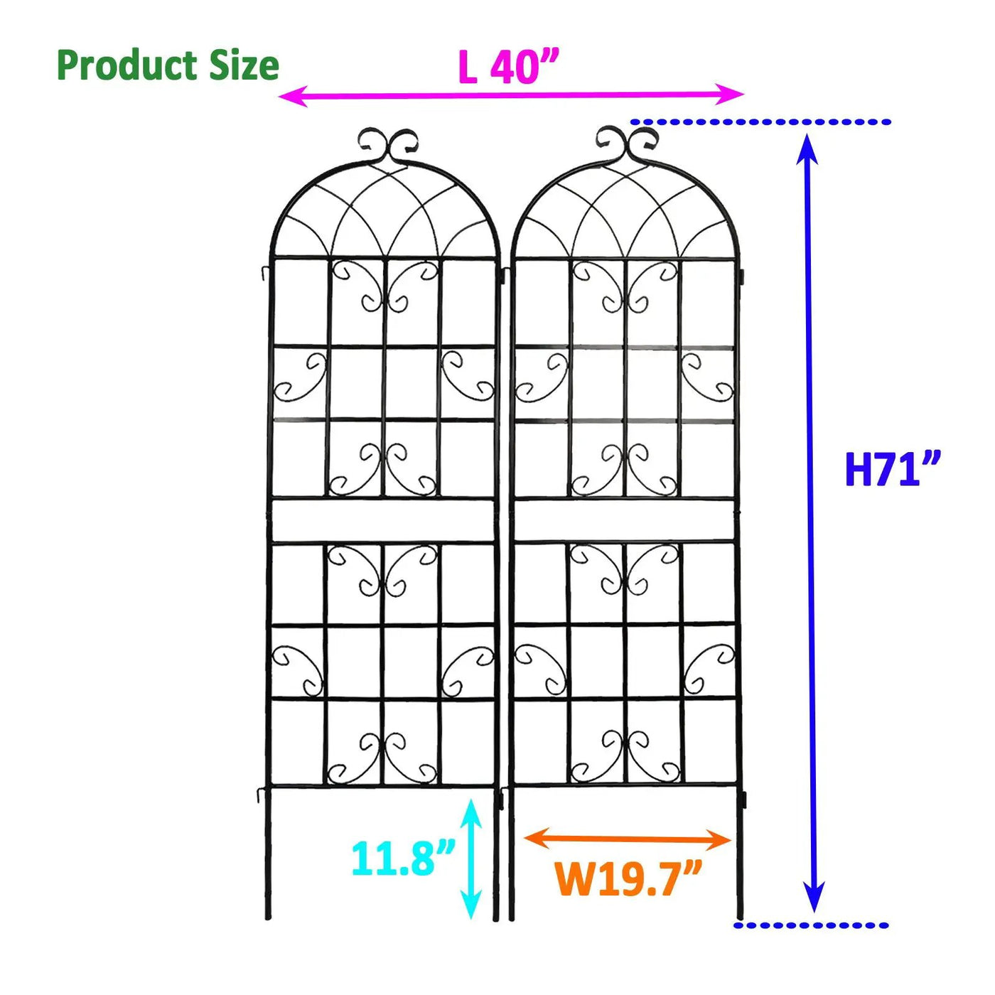 Metal Garden Rustproof Trellis For Climbing Plants Outdoor Flower Support by HouseOfZazla