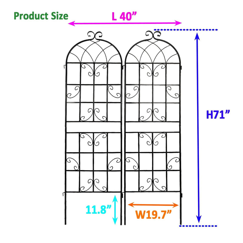 Metal Garden Rustproof Trellis For Climbing Plants Outdoor Flower Support by Unique Piece Furniture