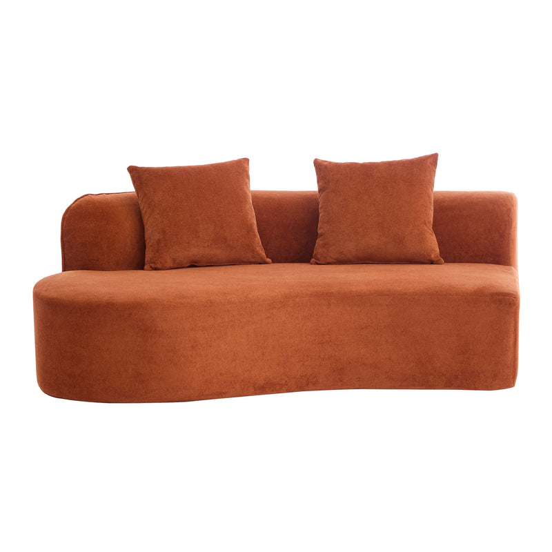 126" Curved Sectional Sofa (Dark Orange-D28 Full Foam) by HouseOfZazla