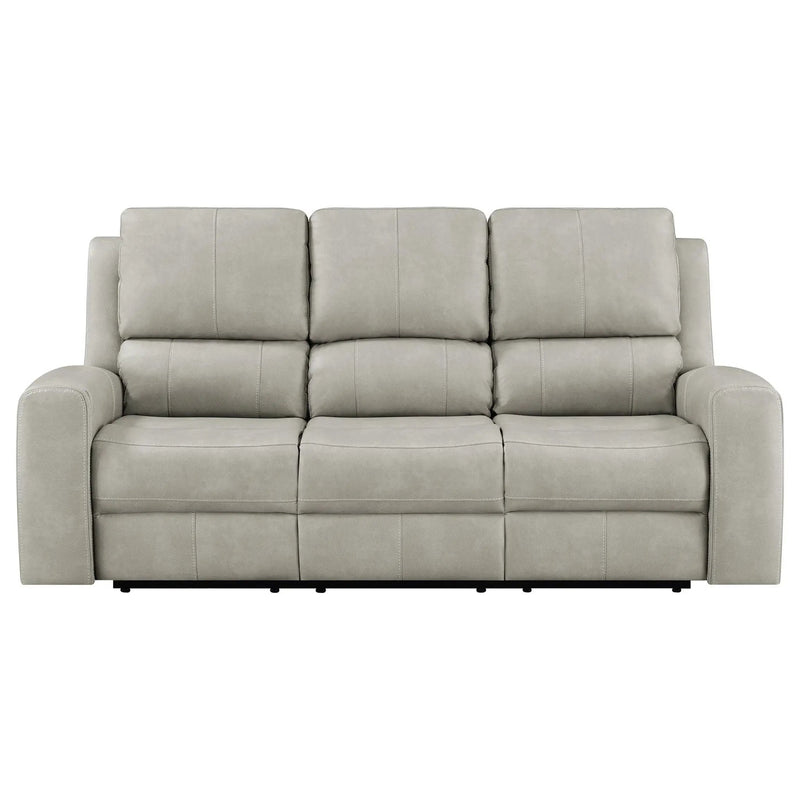 Brickston Triple Power Reclining Sofa Grey by Unique Piece Furniture
