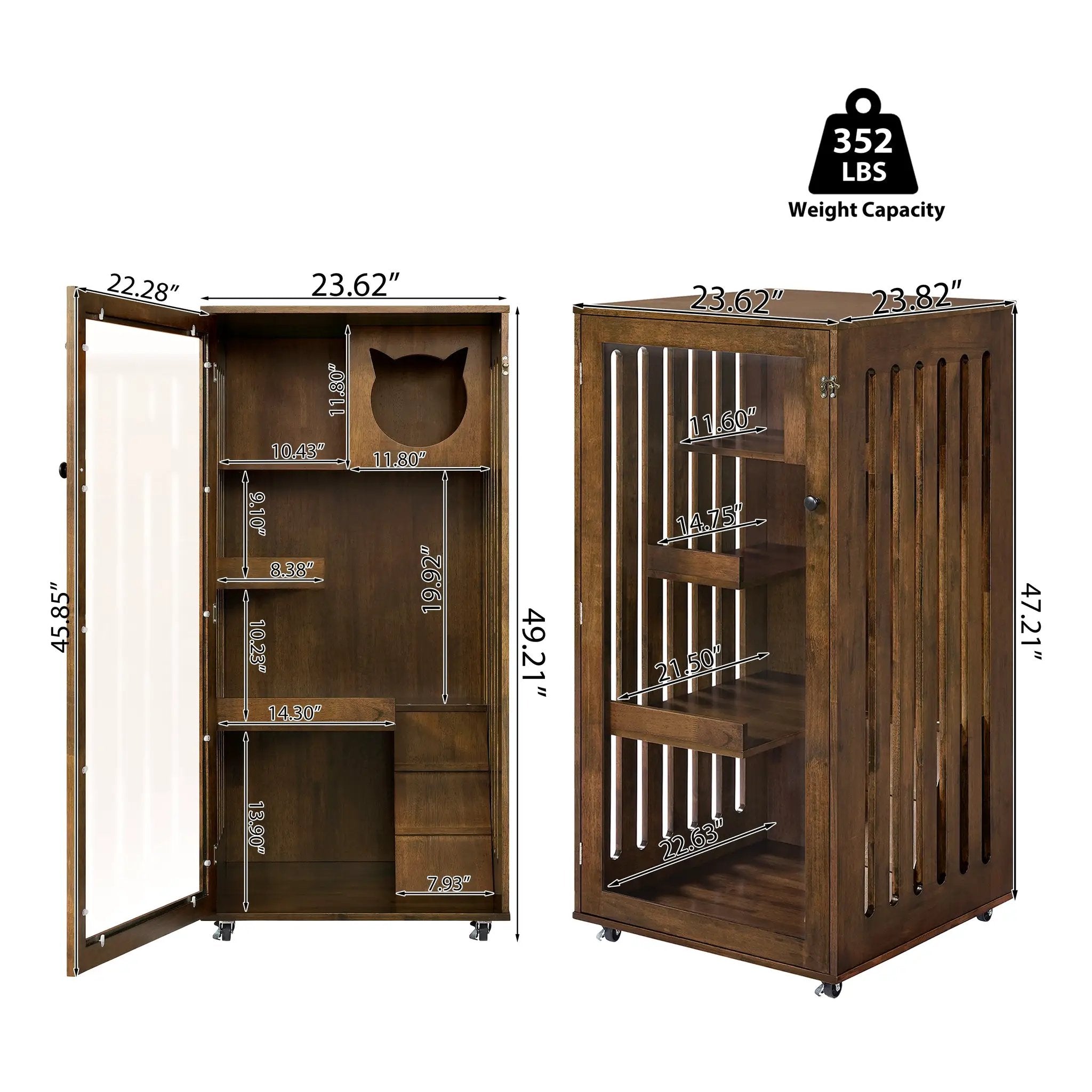 Basia Indoor Rubber Wood Cat Cabinet by HouseOfZazla