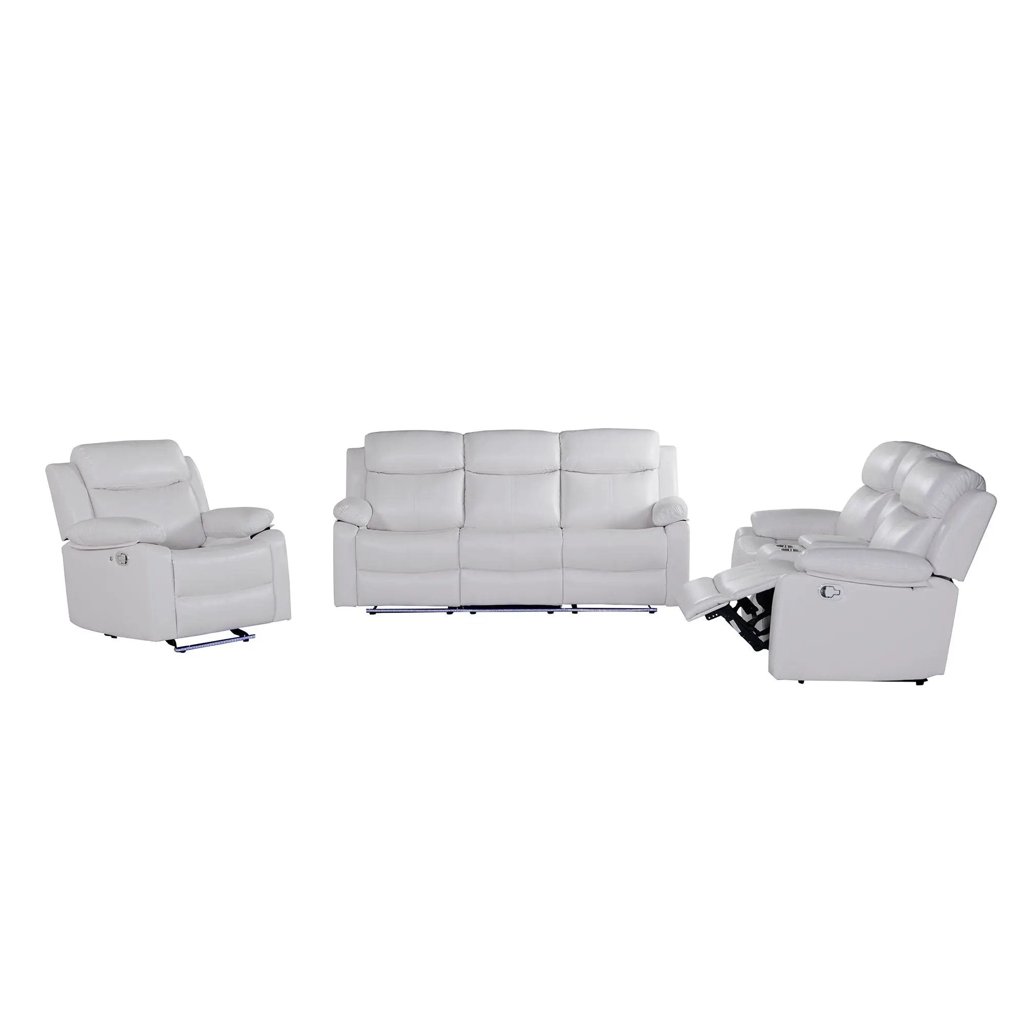 Blanche - Console Reclining Loveseat With LED Lights And Speakers by HouseOfZazla