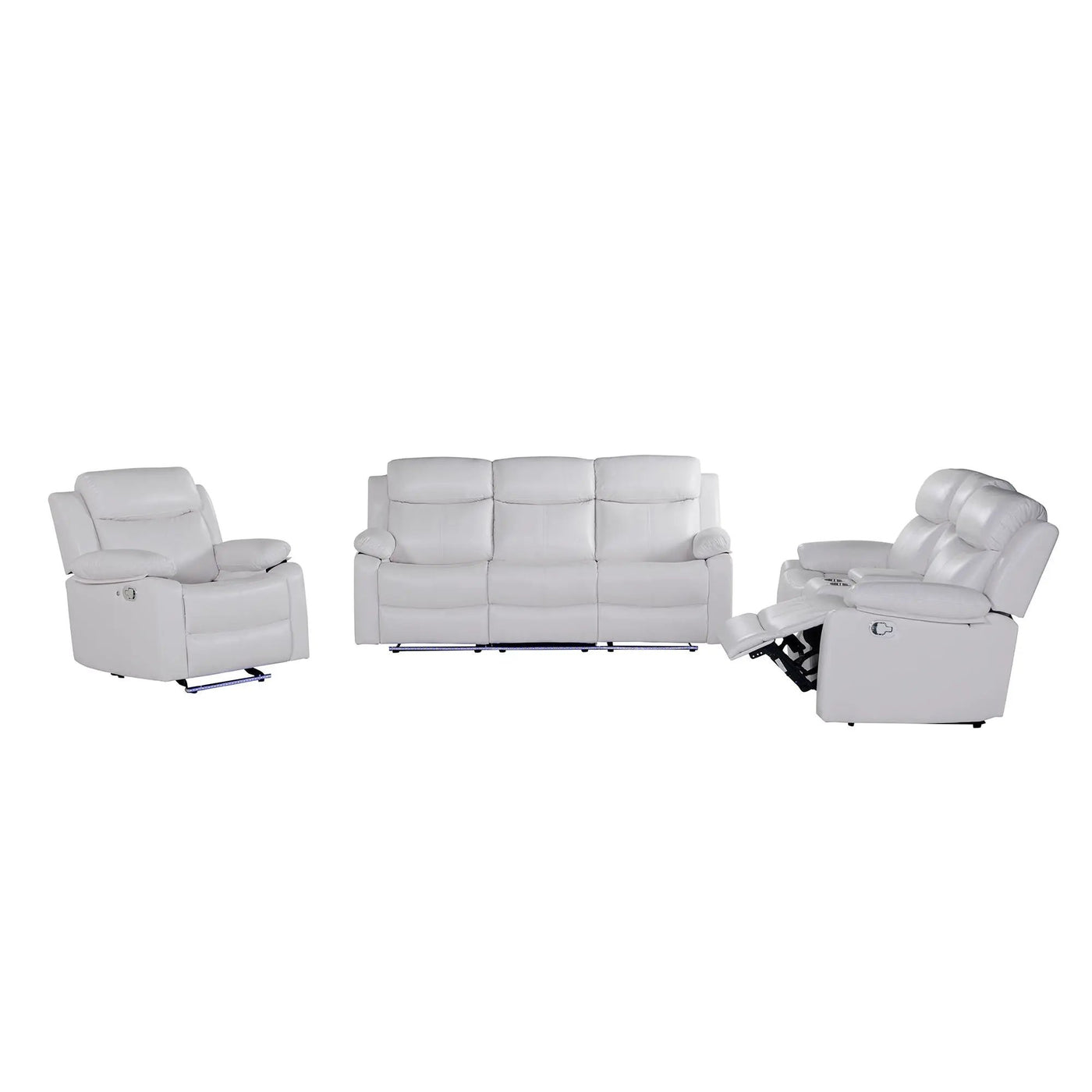 Blanche - Glider Recliner With LED, Pillow Top Arms by HouseOfZazla