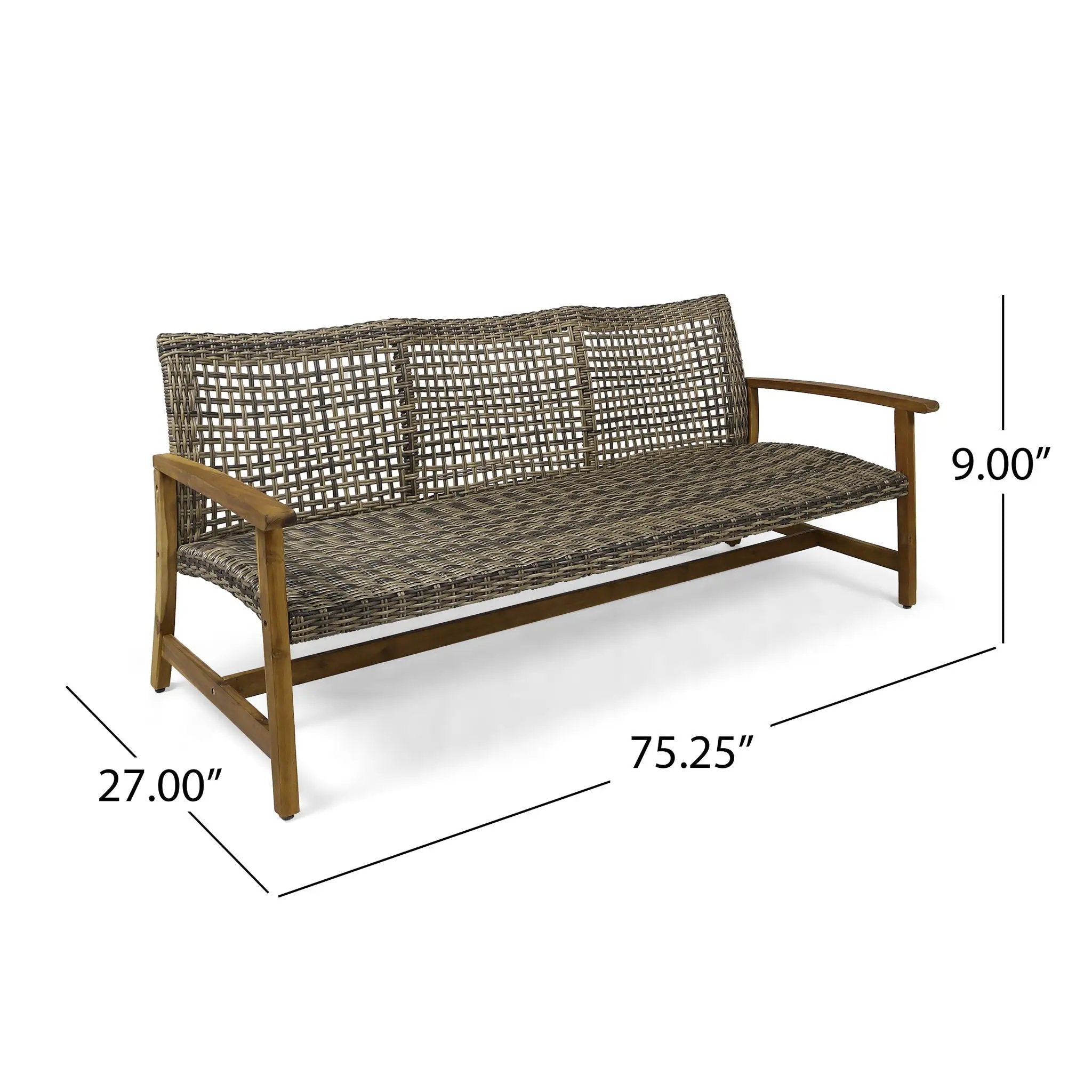 Outdoor 3 Seater Sofa With Rattan Cover - Gray by HouseOfZazla