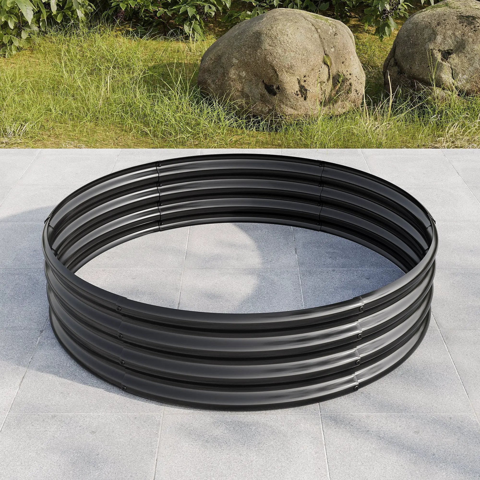 2PCS 47.24" Round Raised Garden Beds for Outdoor Gardening by HouseOfZazla