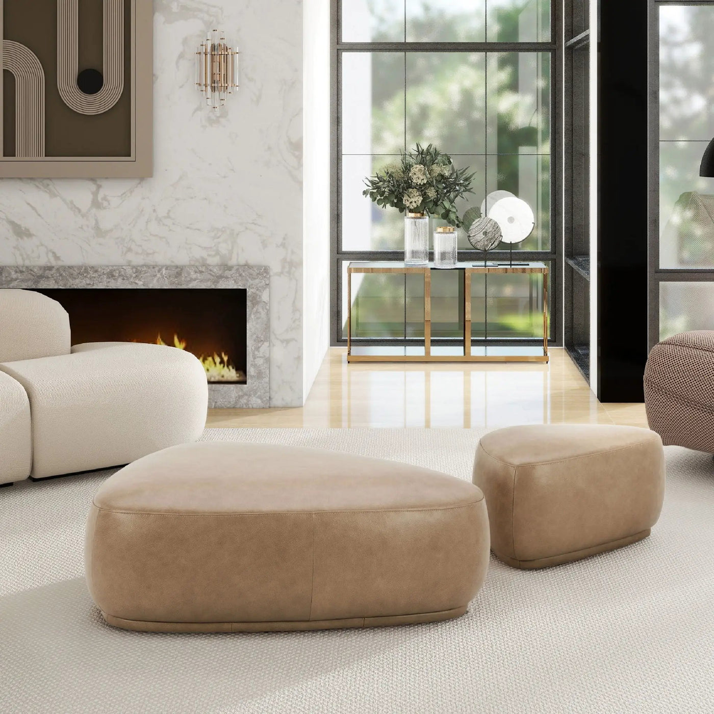 Pebble - Rounded Triangle Cocktail Ottoman by HouseOfZazla