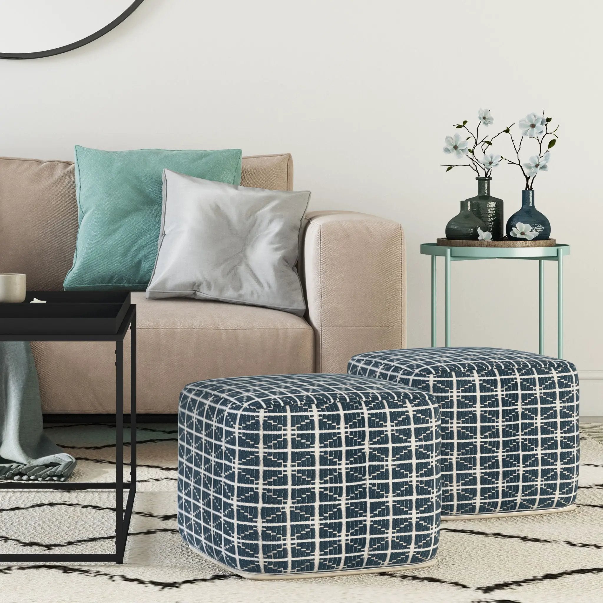 Noreen - Upholstered Square Pouf by Unique Piece Furniture