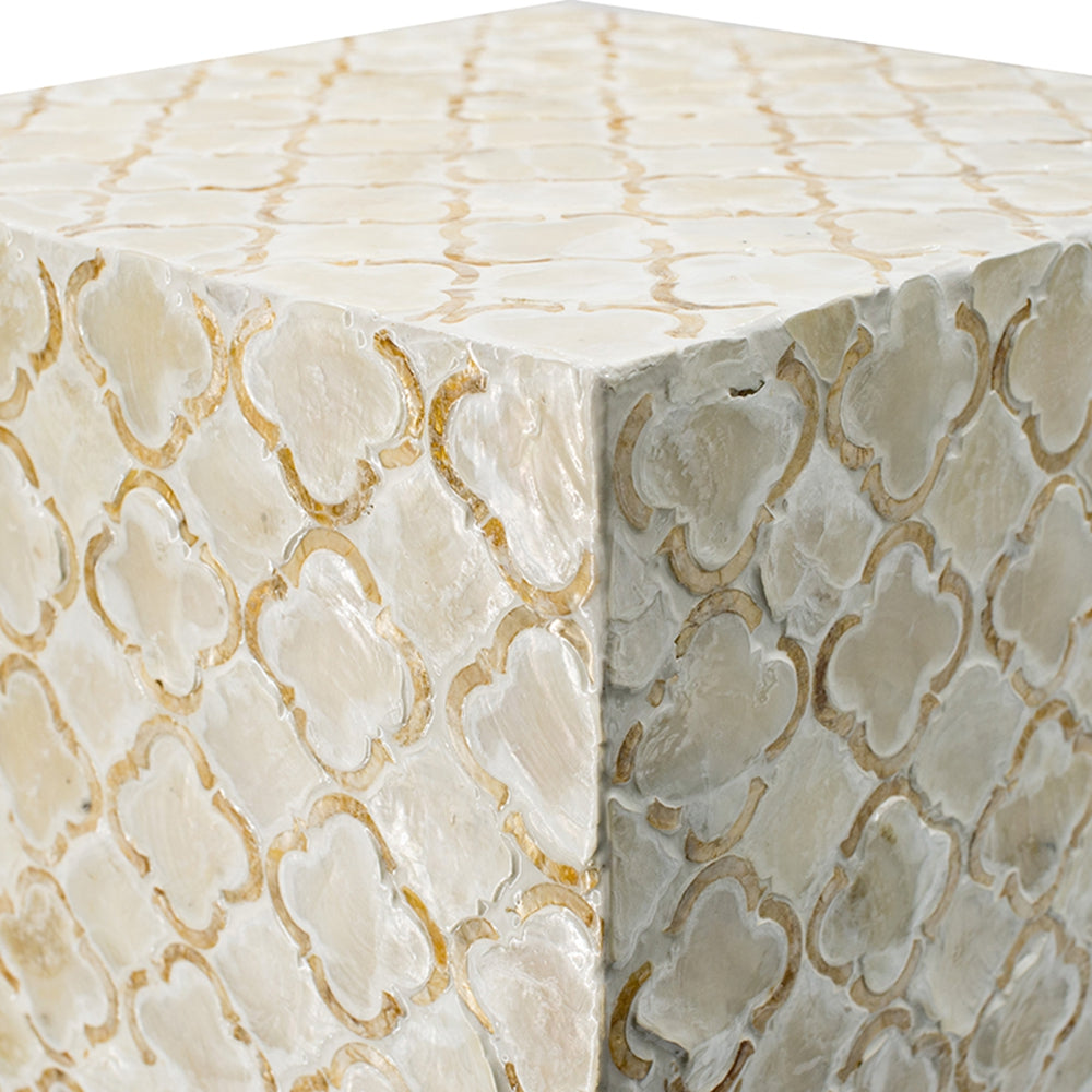 14x14x18" Square Capiz Stool, photo 5 of 10