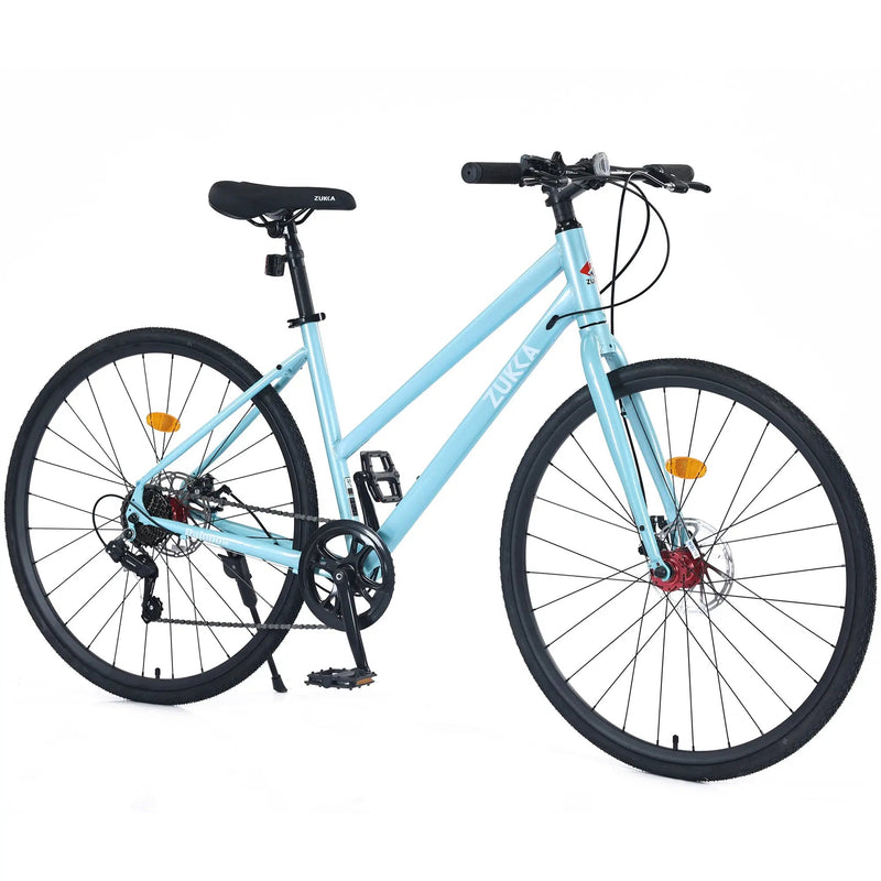 7 Speed Hybrid Bike Disc Brake 700C Road Bike for Men & Women by HouseOfZazla