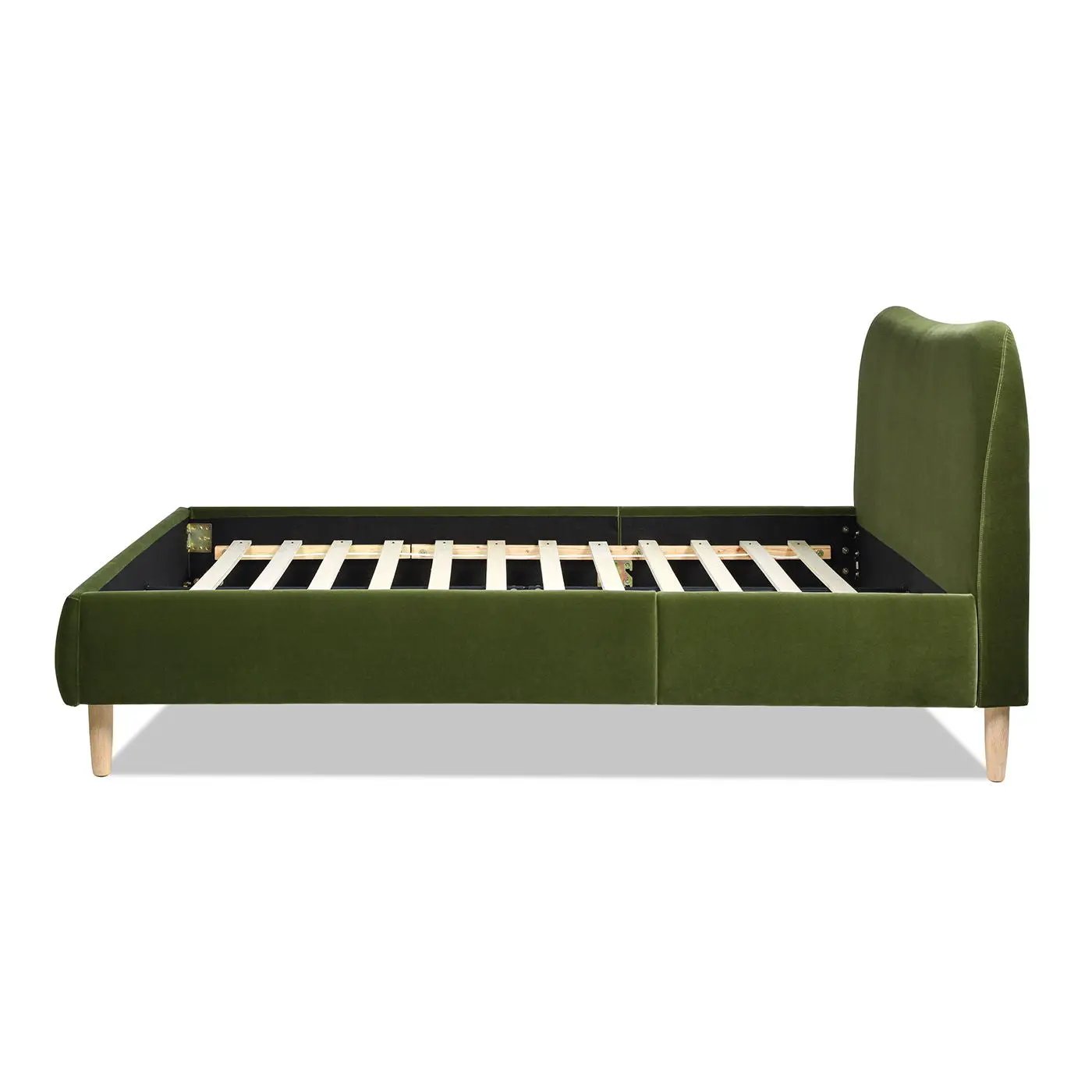 Roman - Curved Headboard Upholstered Platform Bed by HouseOfZazla