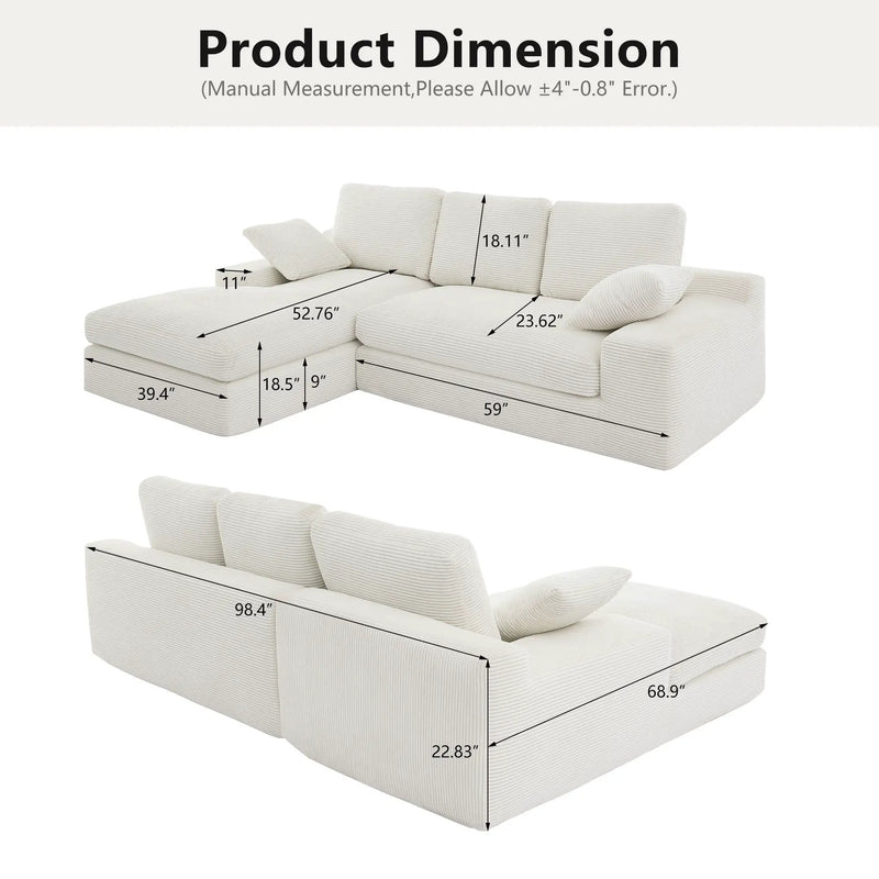 Compressed Sofa With 3 Back Cushions, 2 Throw Pillows by Unique Piece Furniture