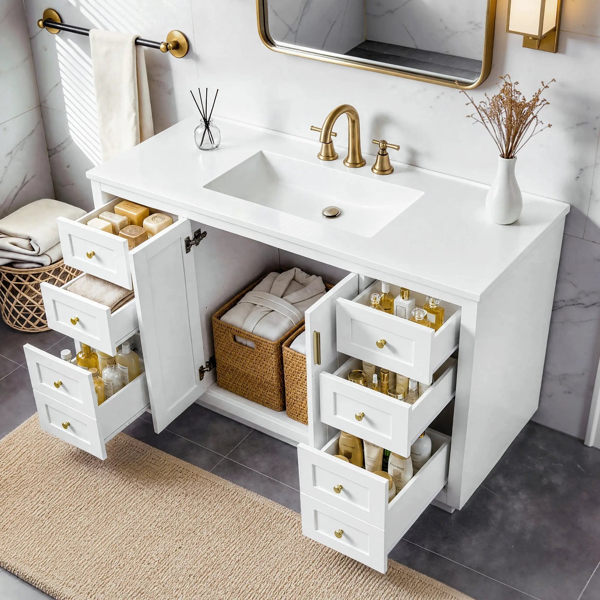 48" Bathroom Vanity with Sink Top by HouseOfZazla