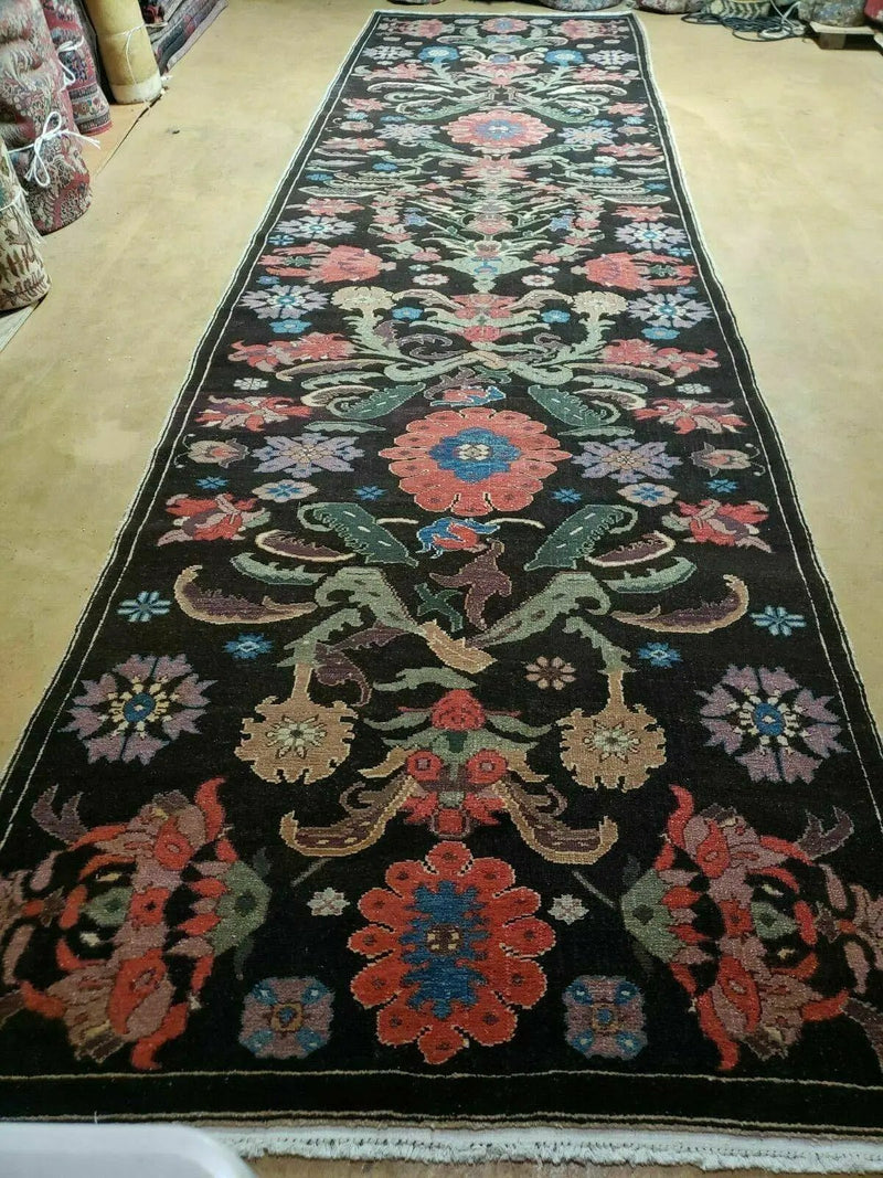 4' 5" X 16' 1" Antique Karabagh Caucasian Rug Handmade Wool Carpet Organic Dye by Jewel Rugs