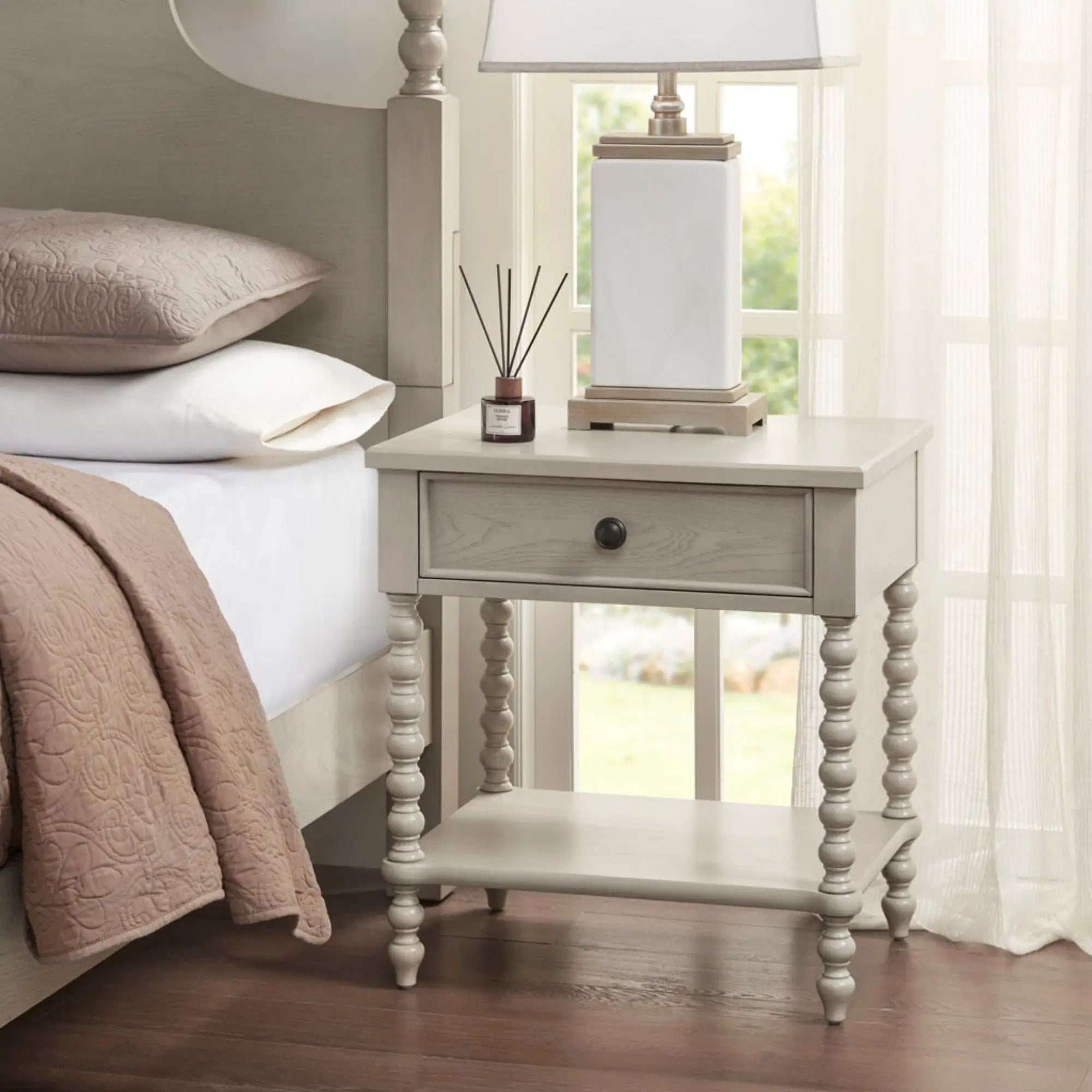 Traditional Durable Nightstand Table With Drawer And Shelf by Unique Piece Furniture