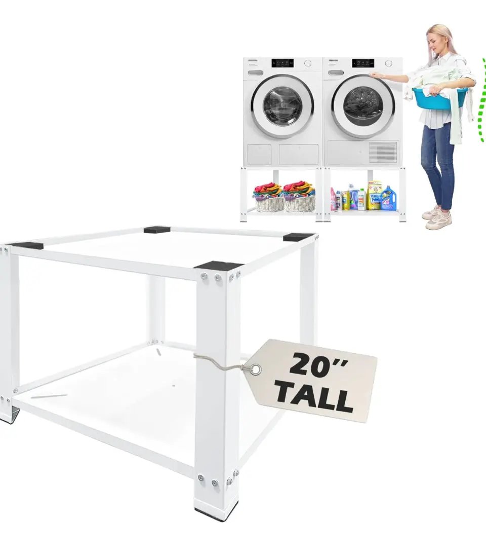 Royxen 4.0 Laundry Pedestal 20" Height Universal Fit 700lbs Capacity, Washing Machine Base Stand Dryer Base Platform Heavy Duty, 28" Wide (White) by Selzalot