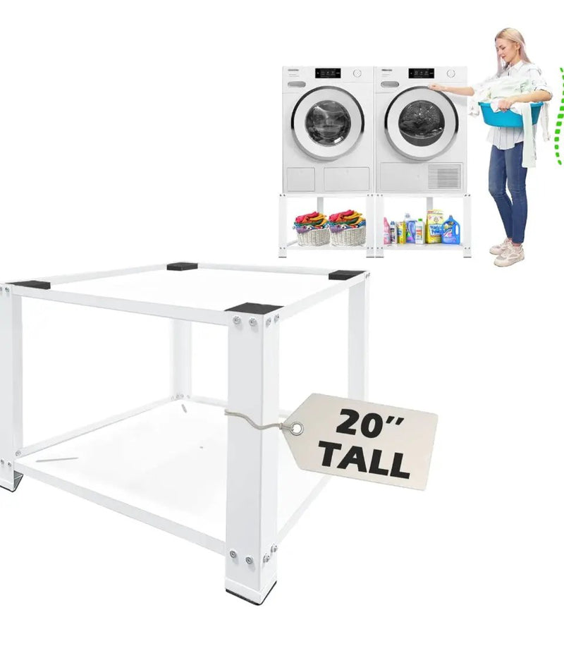 Royxen 4.0 Laundry Pedestal 20" Height Universal Fit 700lbs Capacity, Washing Machine Base Stand Dryer Base Platform Heavy Duty, 28" Wide (White) by Selzalot
