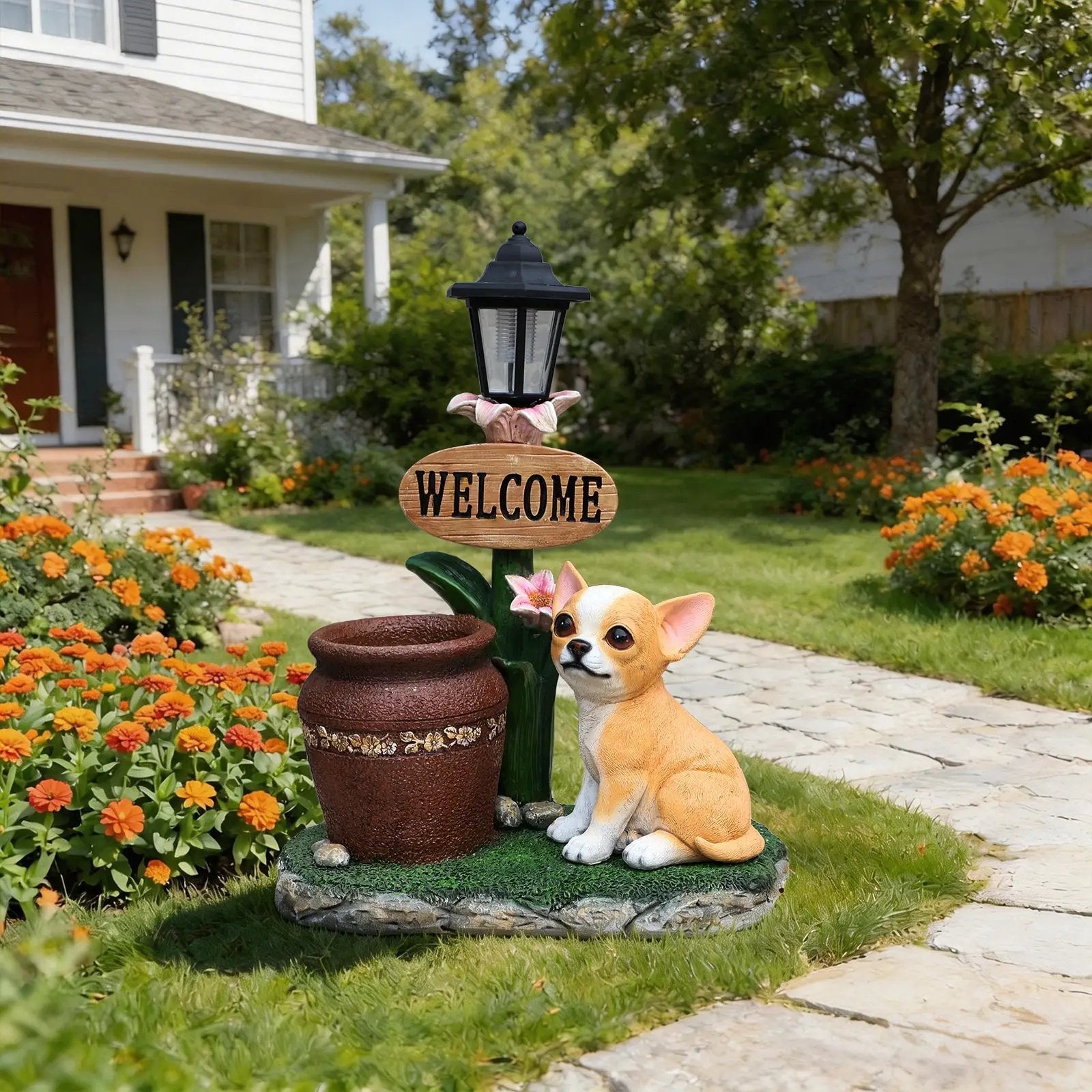Sitting Corgi Dog Planter Outdoor Decor by HouseOfZazla