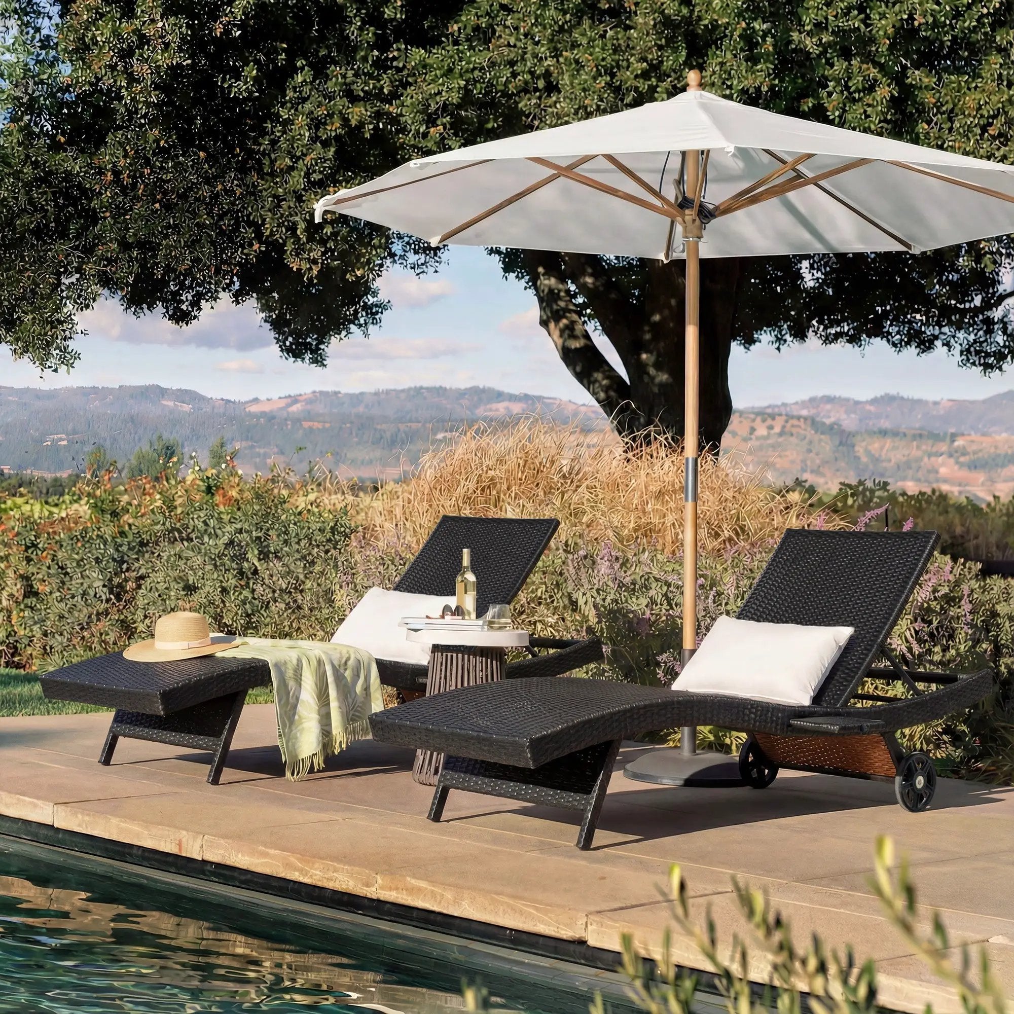 K&K 80'' Patio Wicker Chaise Lounge Chairs Set of 2 by HouseOfZazla