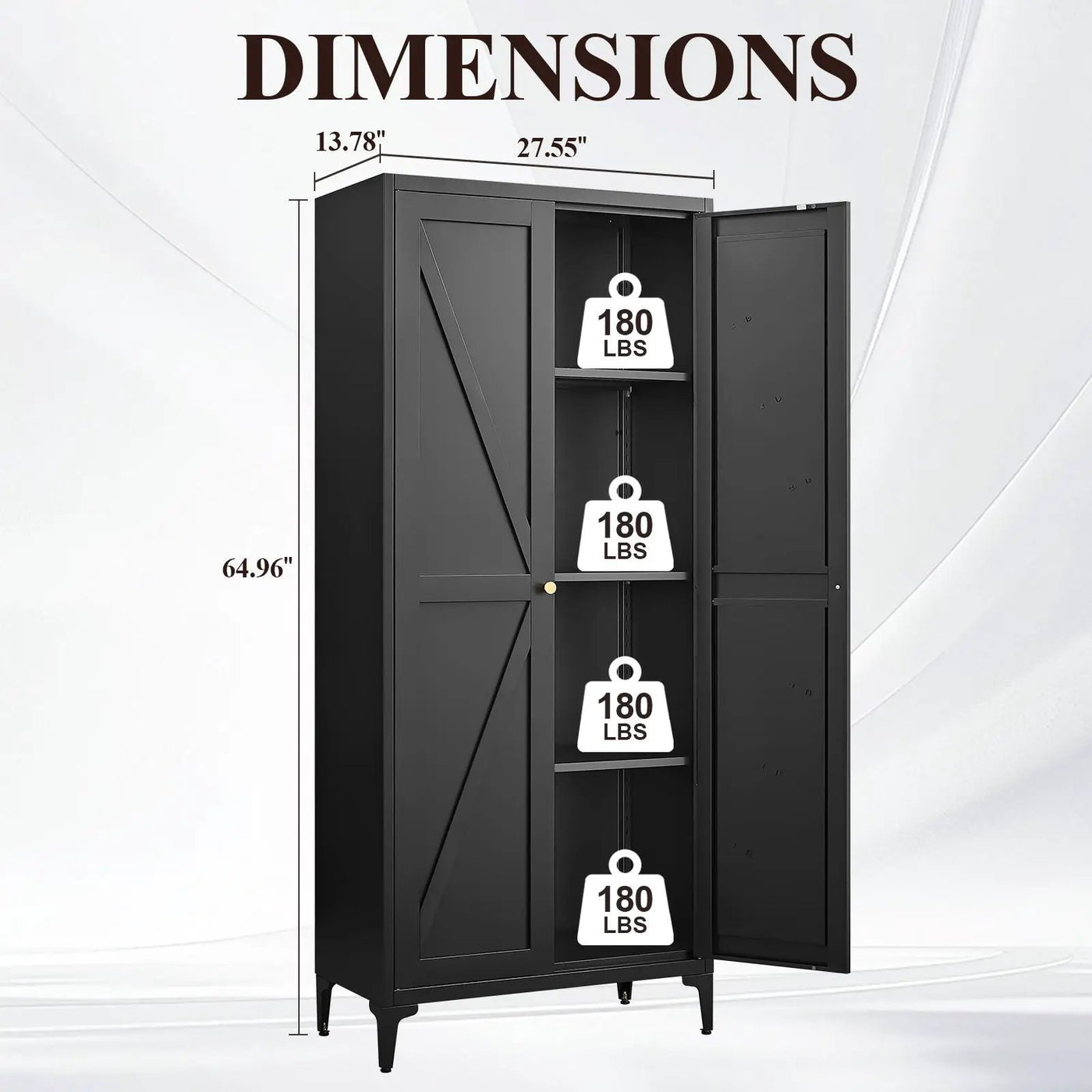 Adjustable 2 Door Kitchen Pantry Cabinet With Striped Design by HouseOfZazla