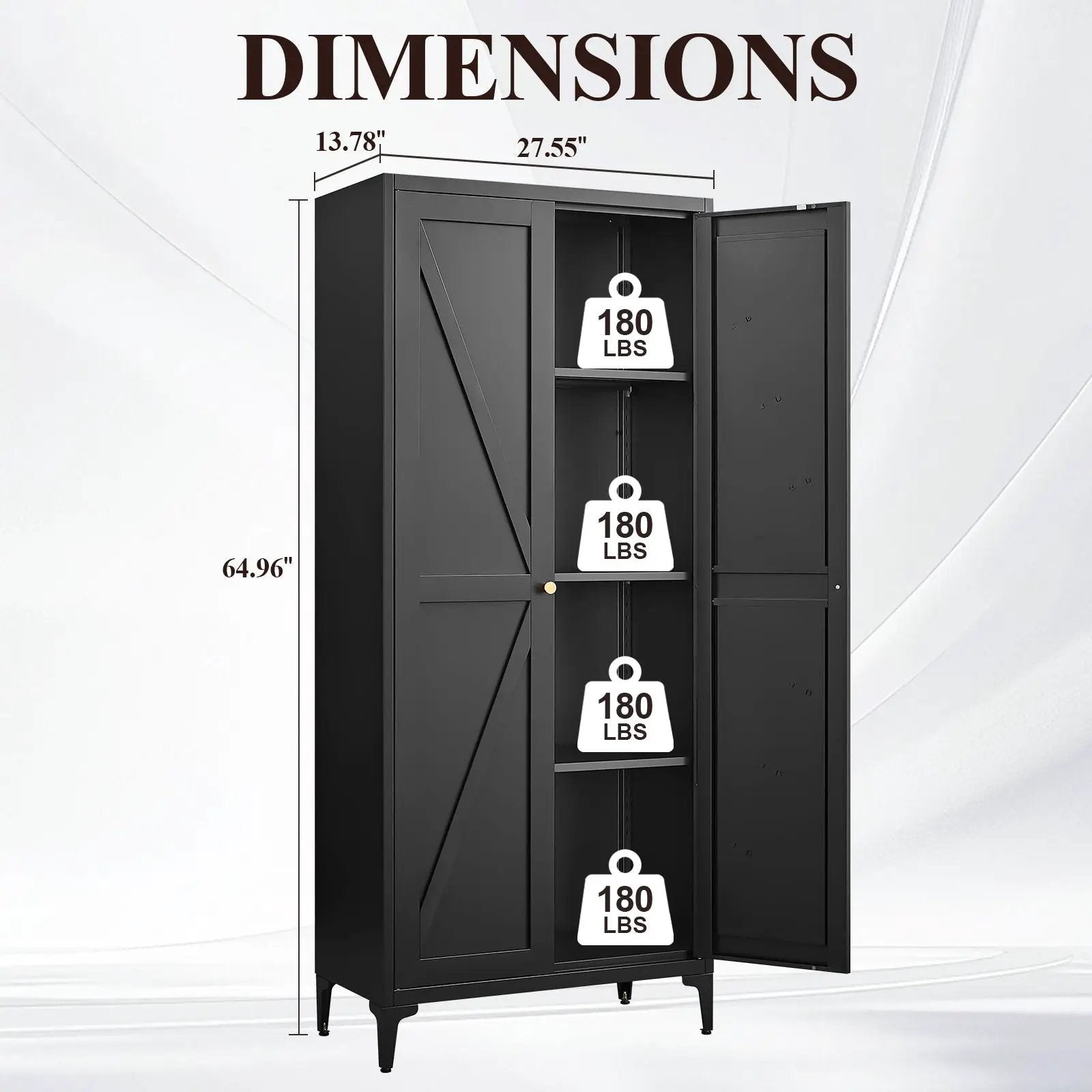 Adjustable 2 Door Kitchen Pantry Cabinet With Striped Design by HouseOfZazla