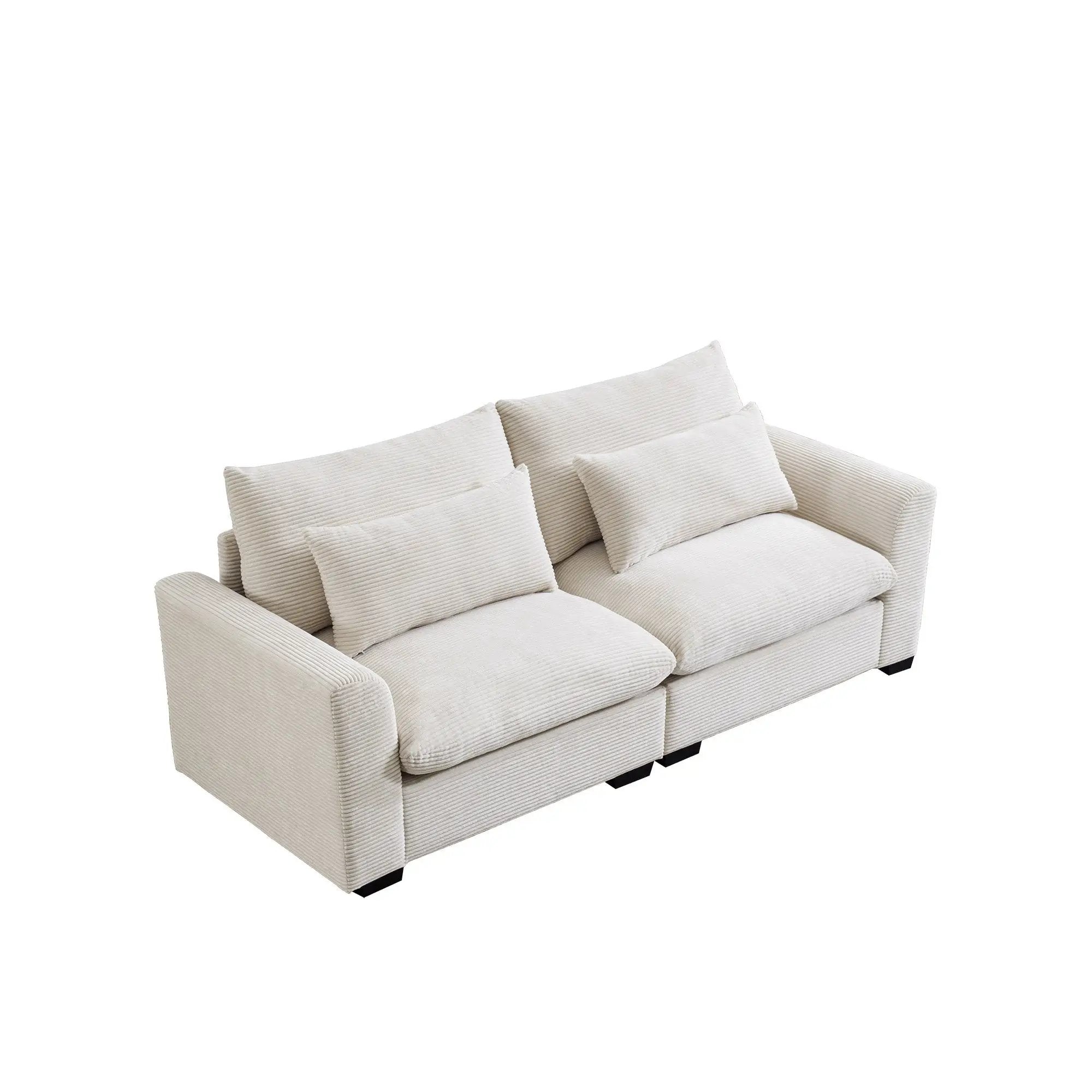 Beige Corduroy Sofa Couch by HouseOfZazla
